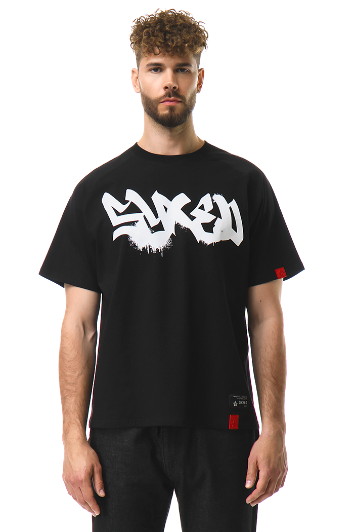 Signature Style Black T-shirt With Red Patch
