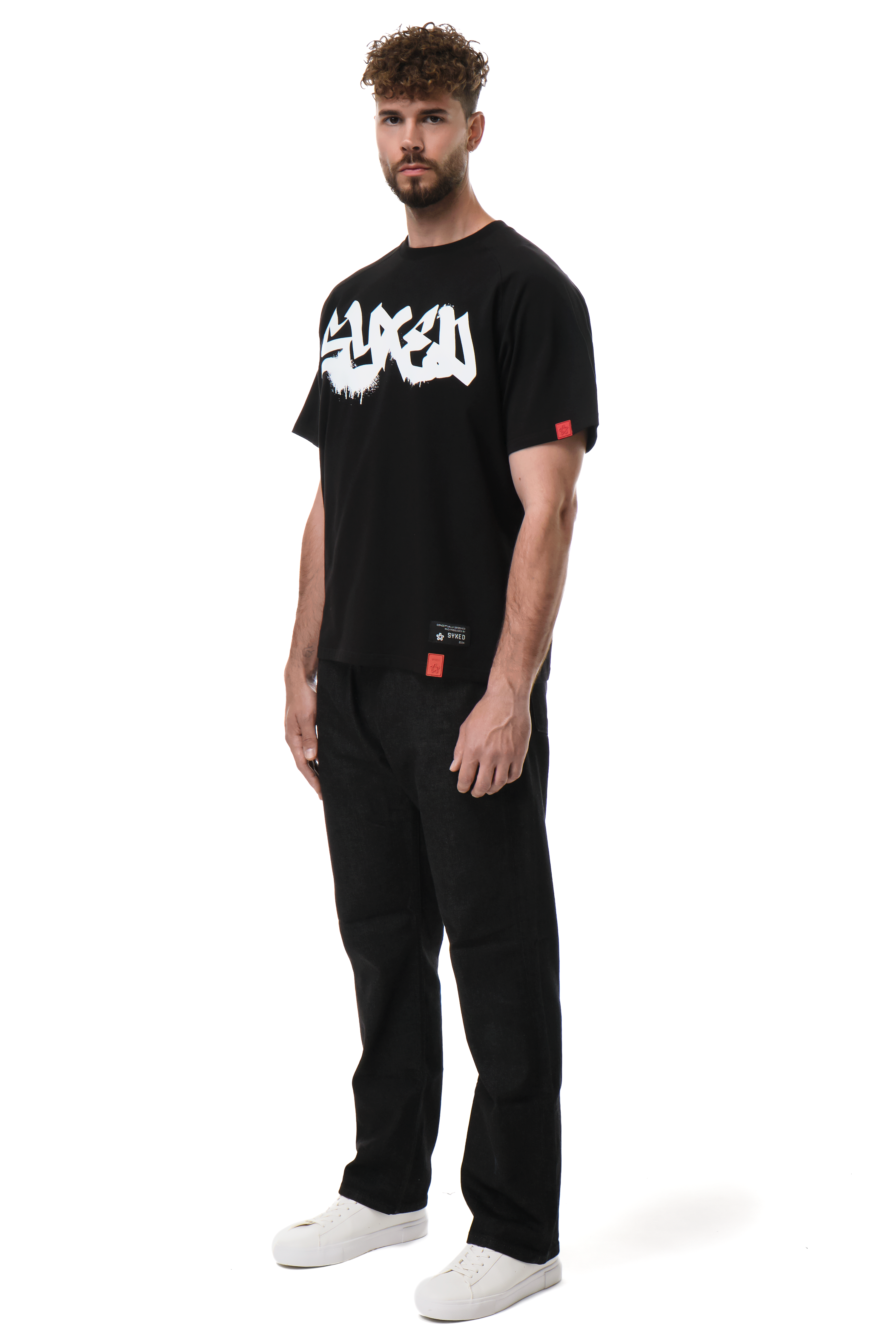 Signature Style Black T-shirt With Red Patch