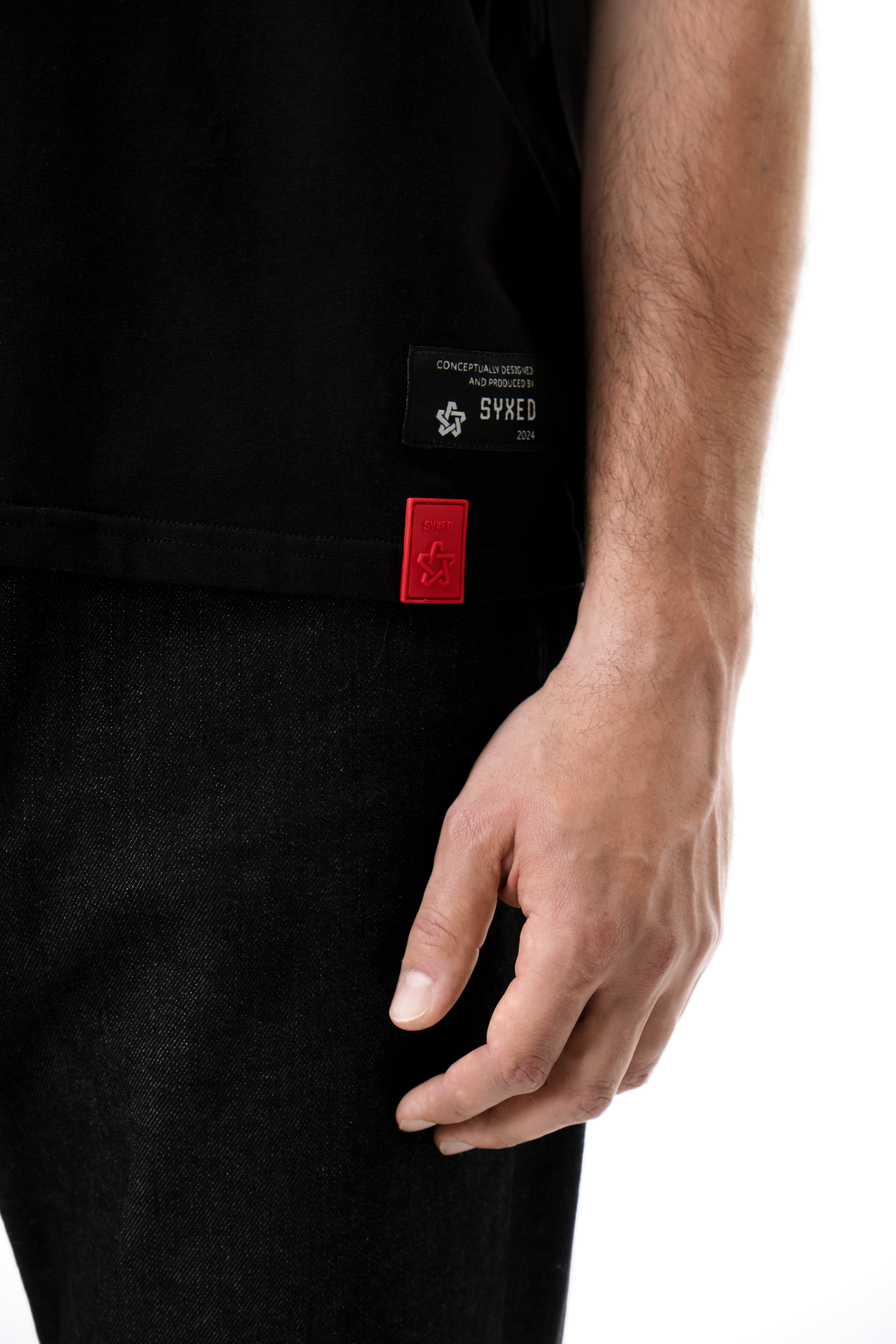 Signature Style Black T-shirt With Red Patch