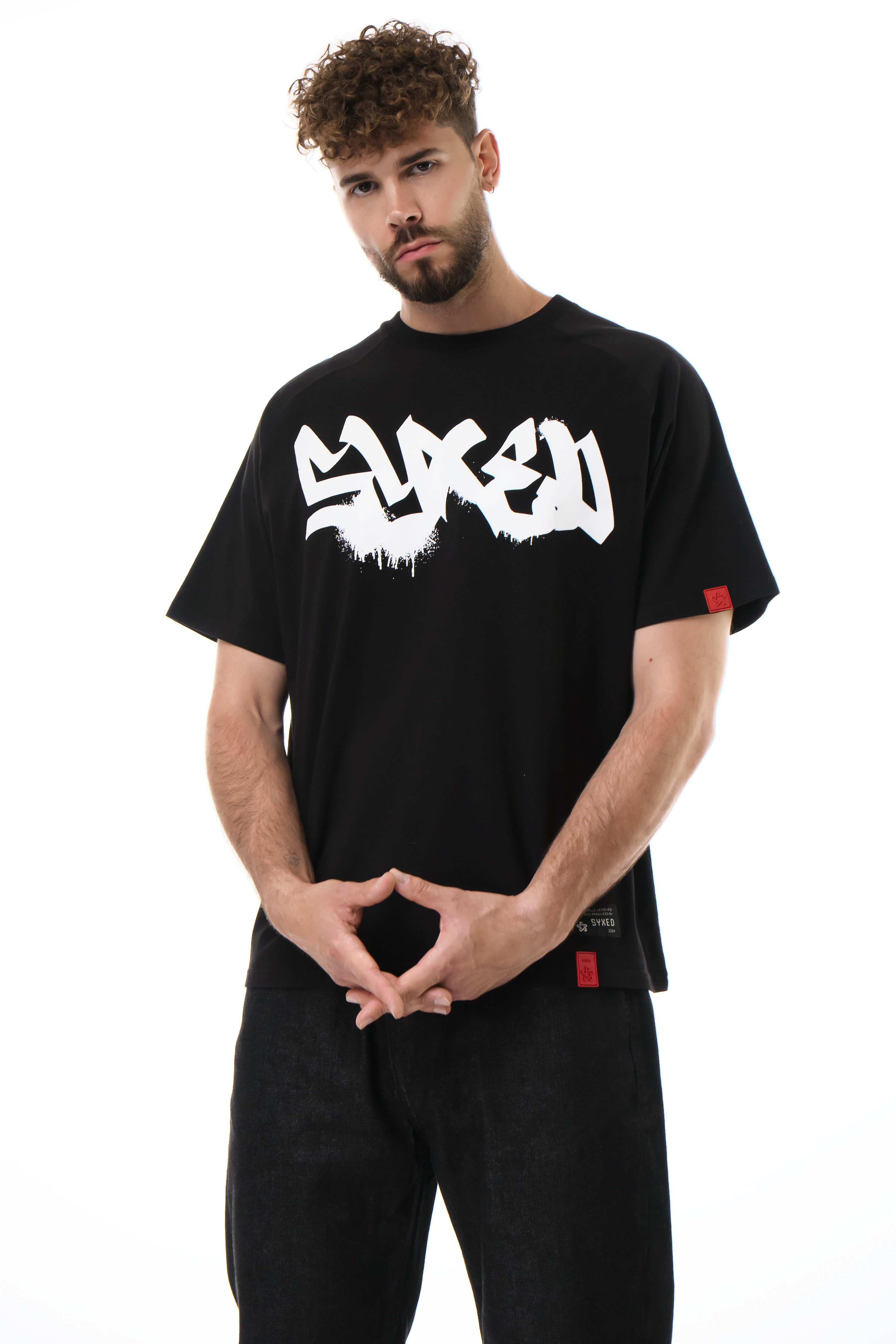 Signature Style Black T-shirt With Red Patch
