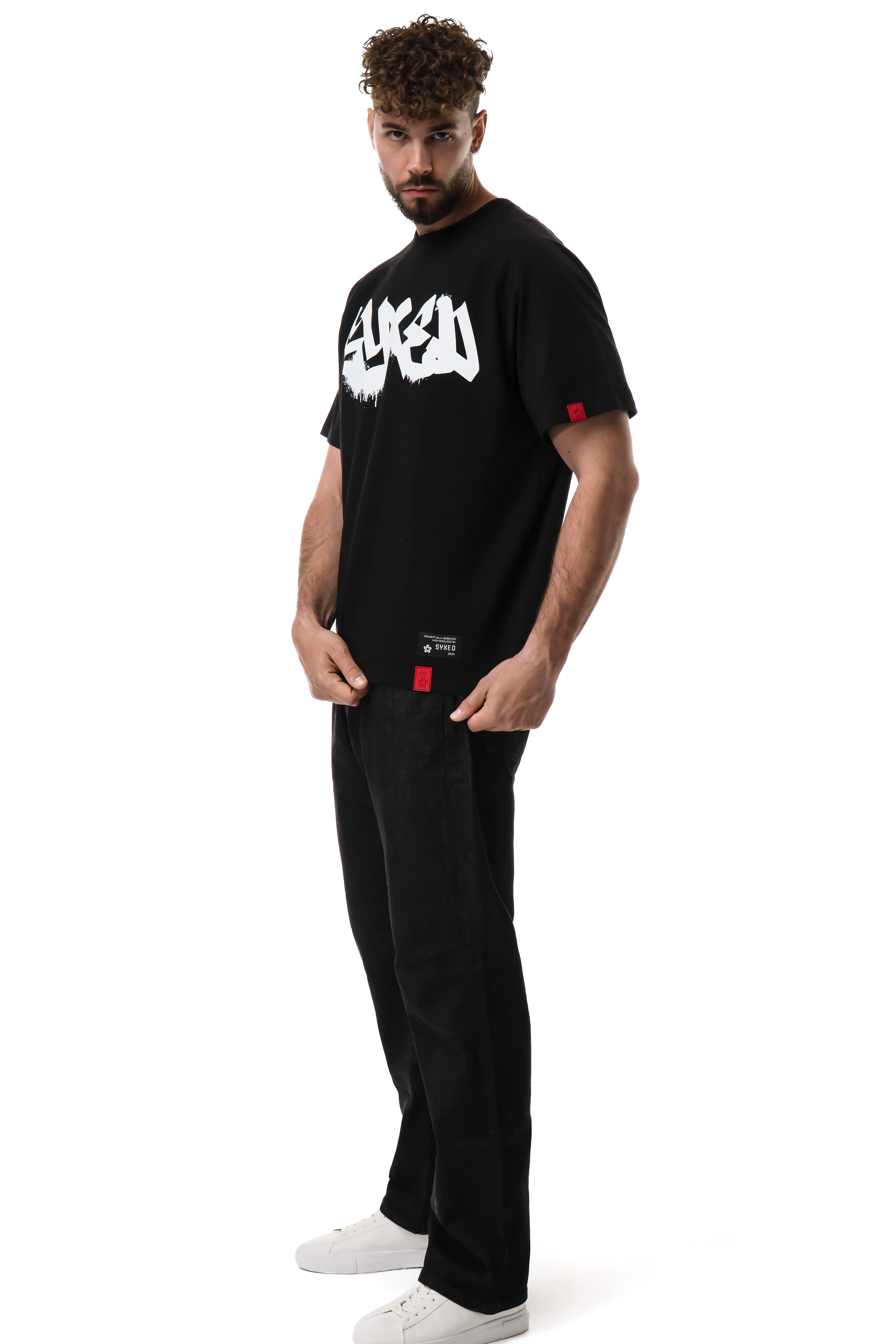 Signature Style Black T-shirt With Red Patch