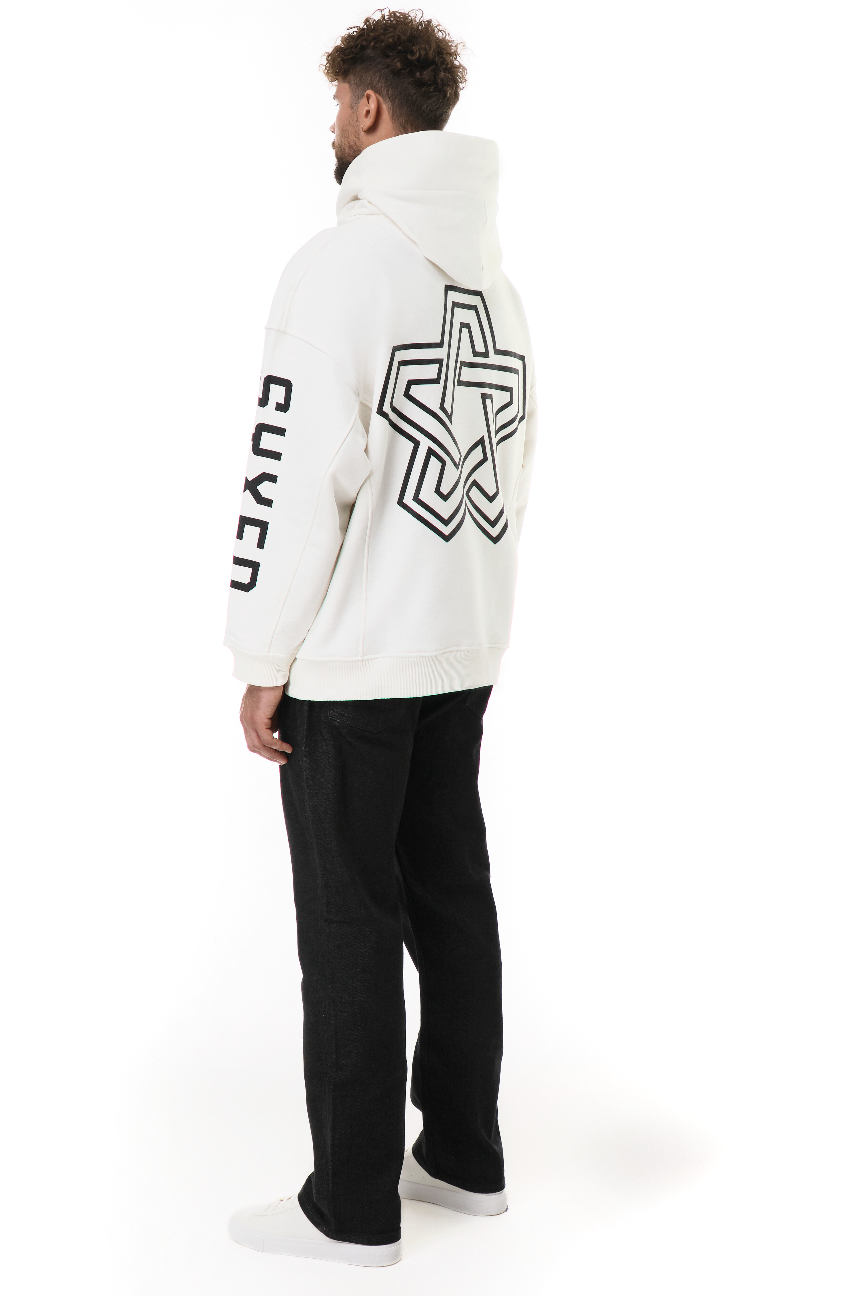 Restrict Arc White Hoodie Star