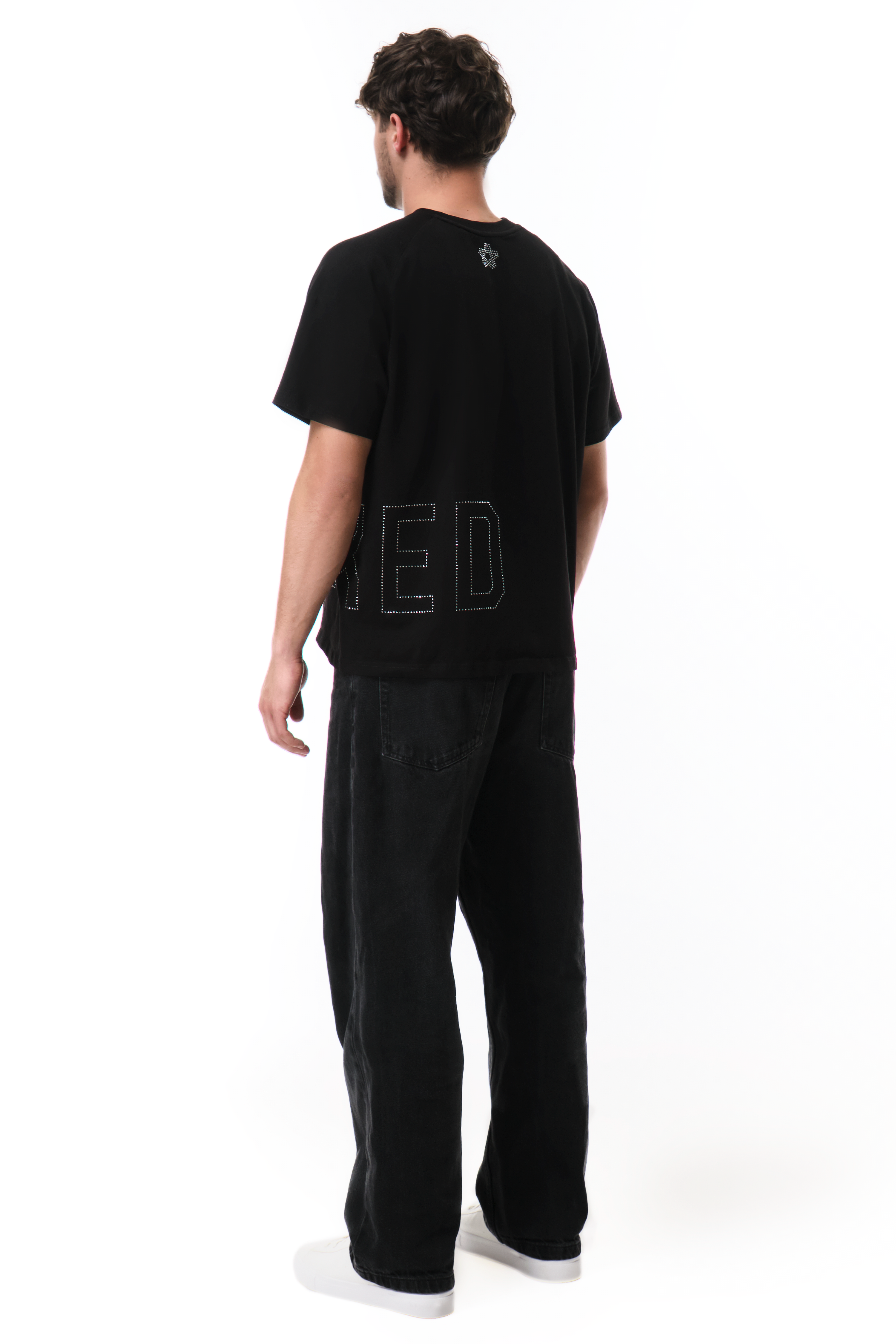 Glitz T-Shirt Black with White gems