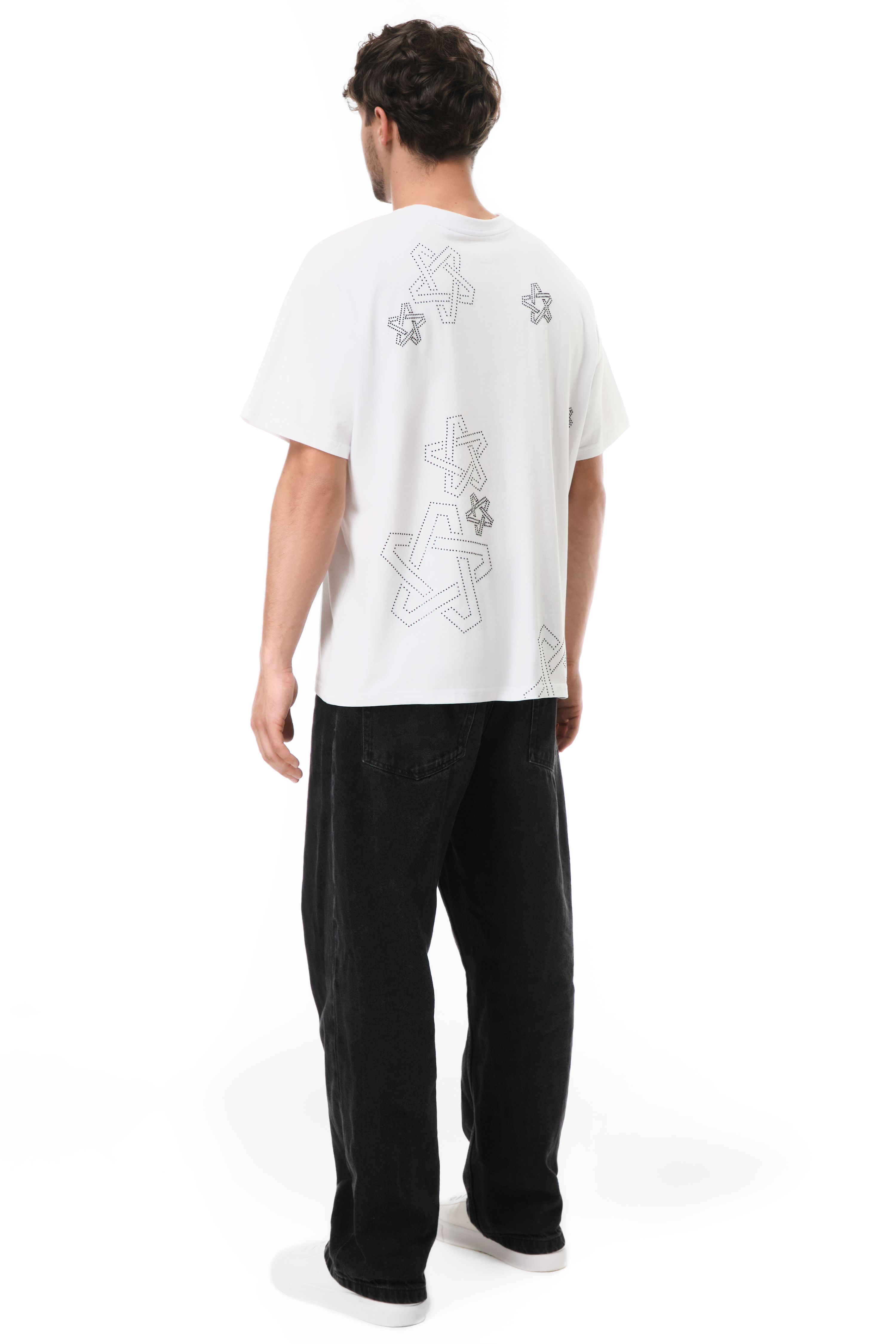 Dazzle T-Shirt White with Black gems