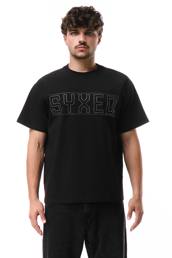 Dazzle T-Shirt Black with White gems