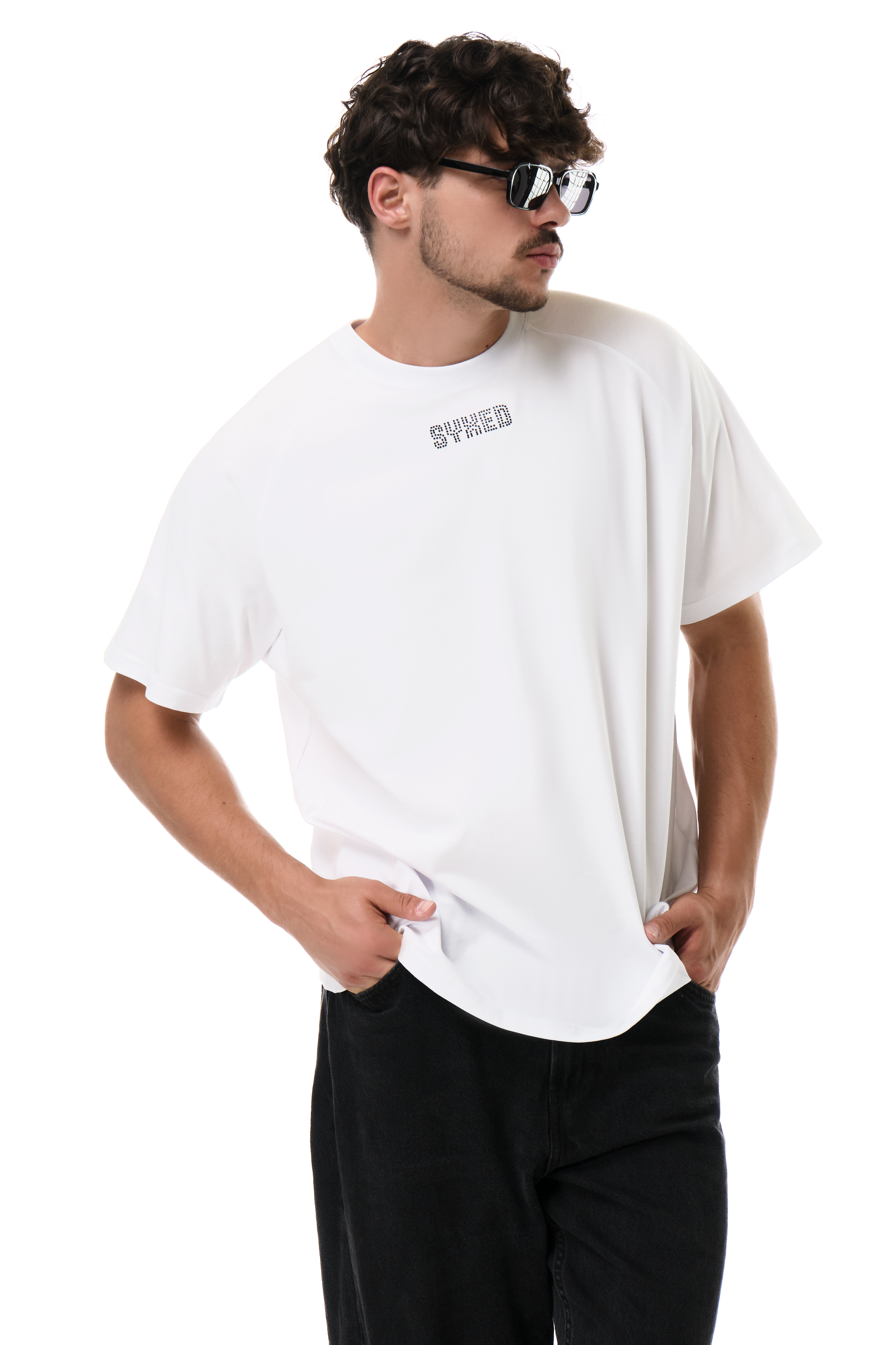 Astra T-Shirt White with Black gems