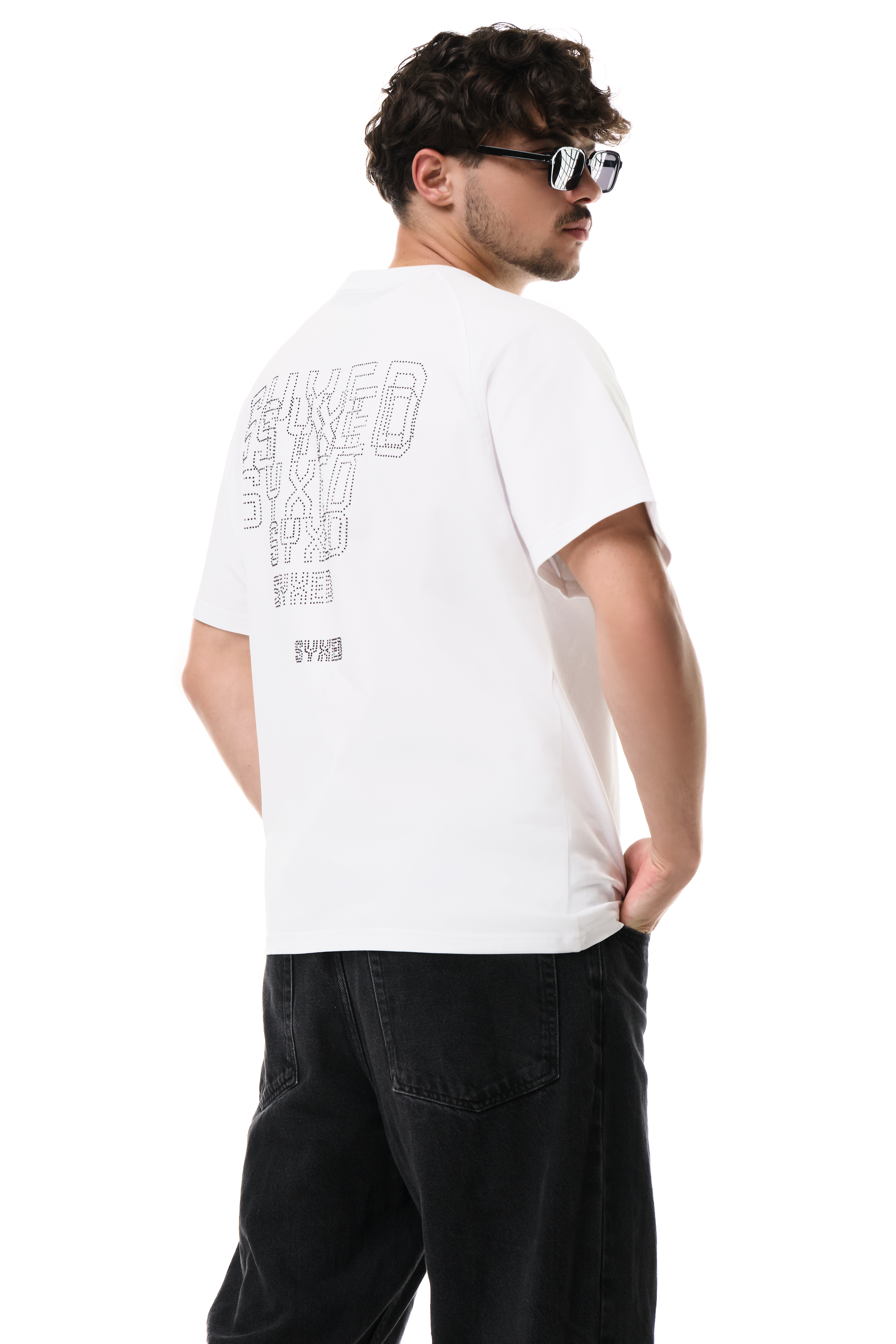 Astra T-Shirt White with Black gems