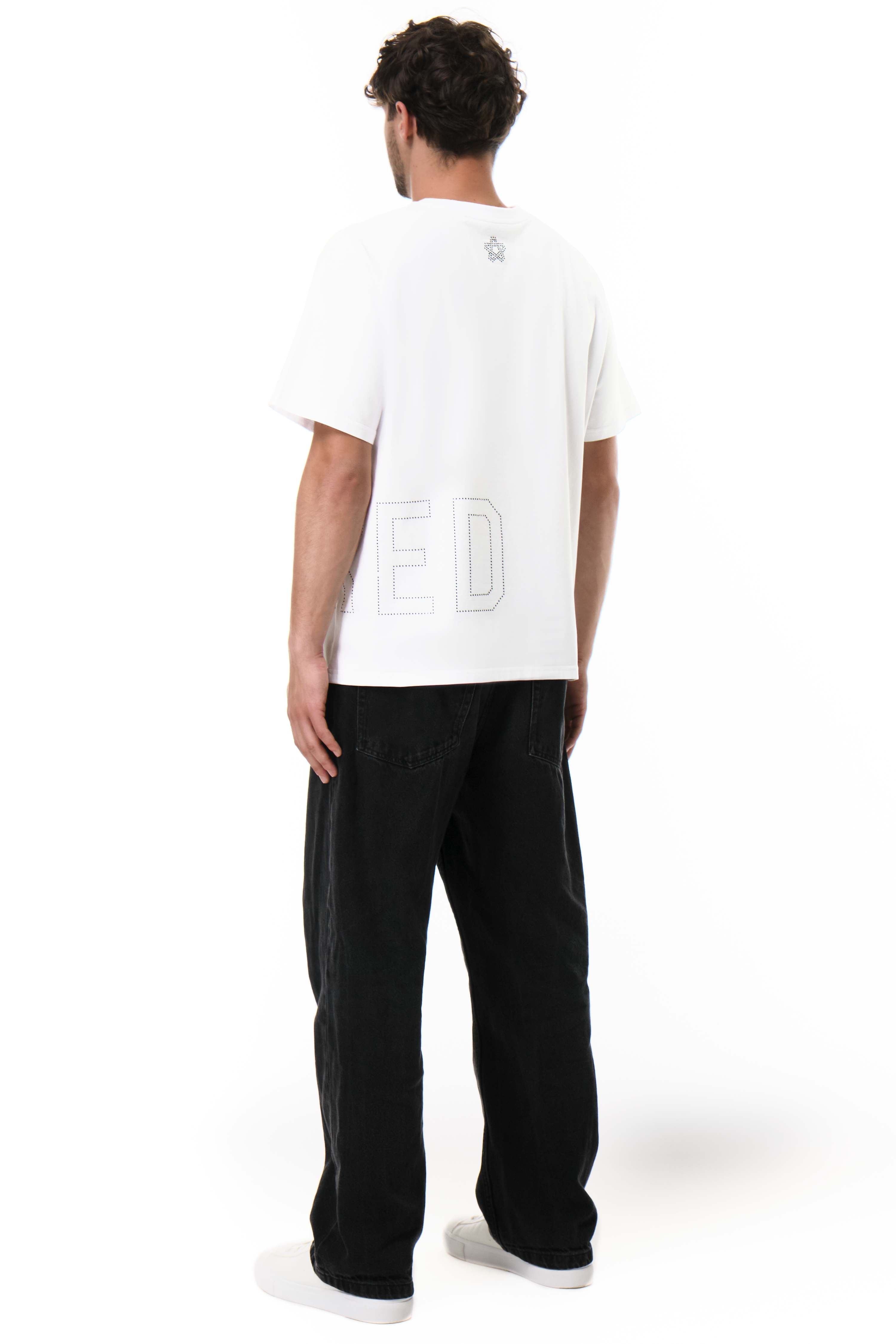 Glitz T-Shirt White with Black gems