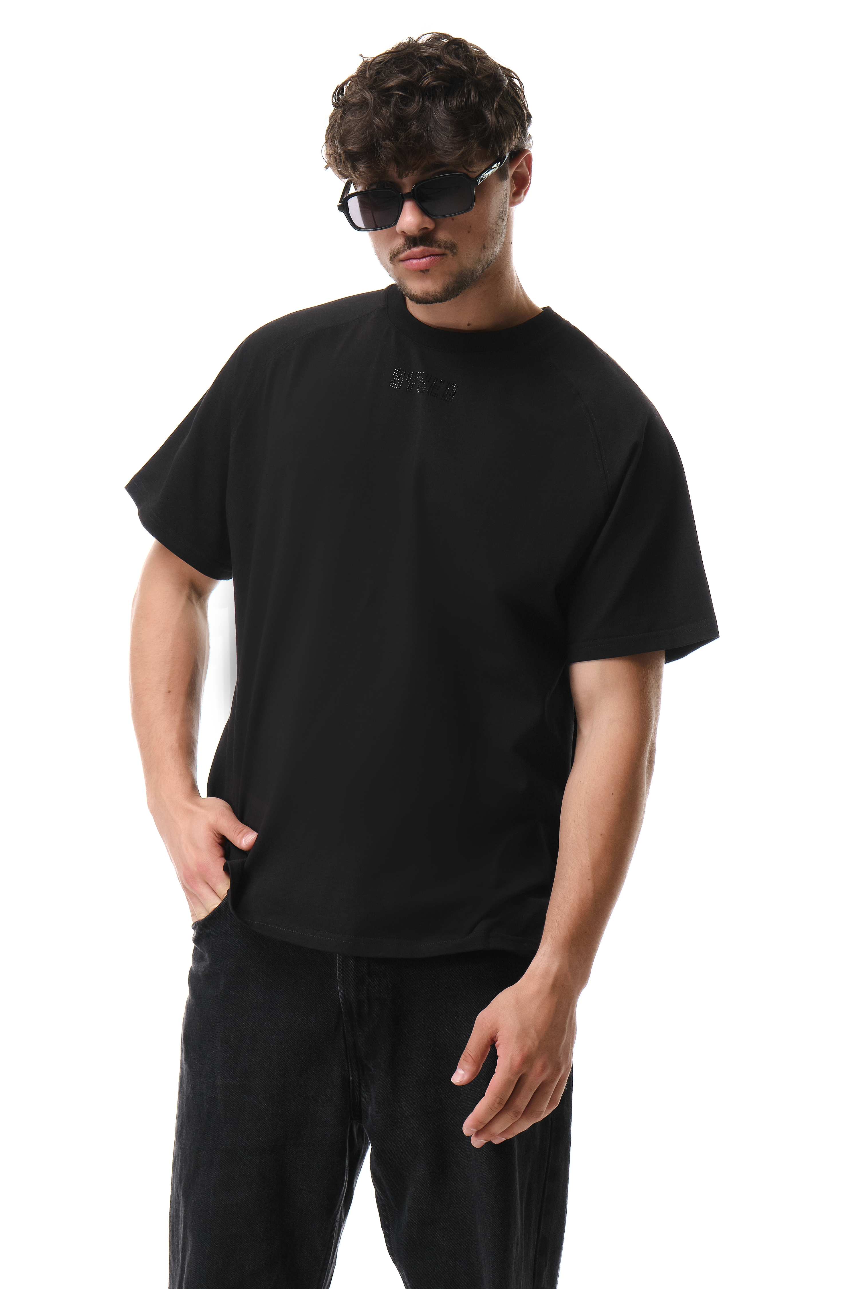 Astra T-Shirt Black with Black gems