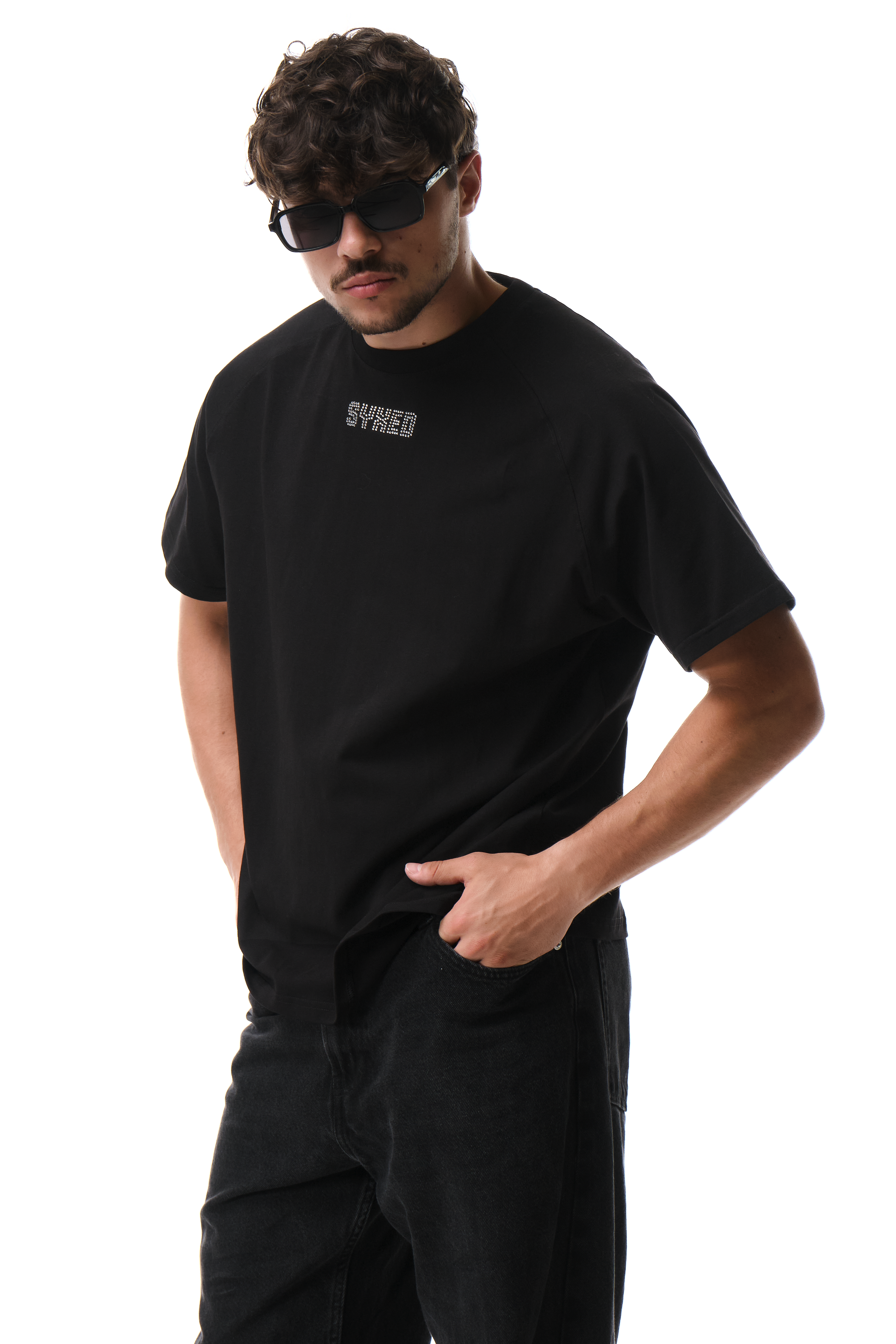 Astra T-Shirt Black with White gems