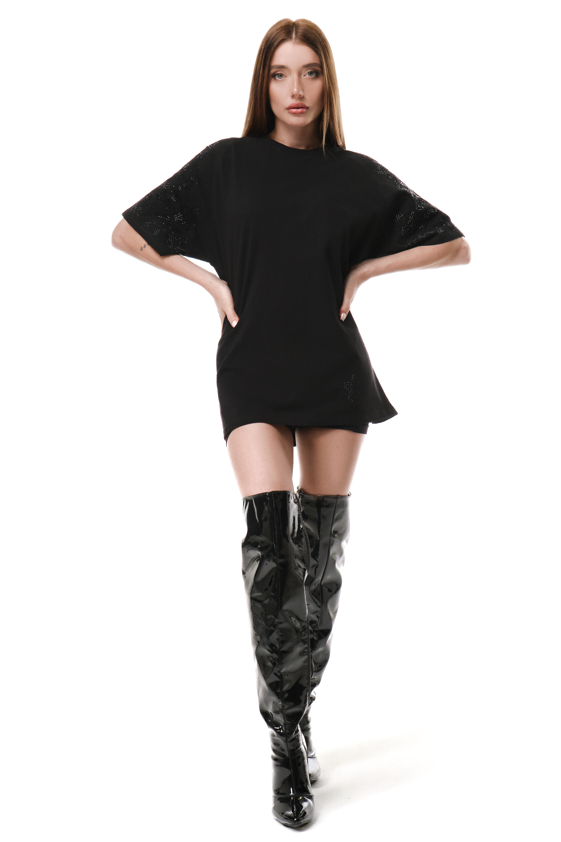 Spark T-Shirt Black with Black gems