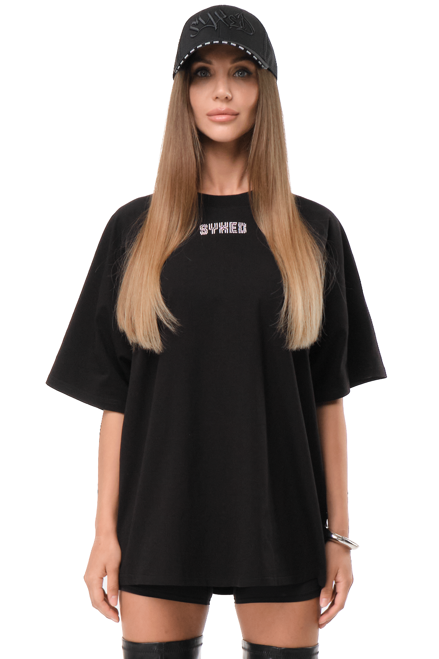 T-Shirt Astra Black with White gems