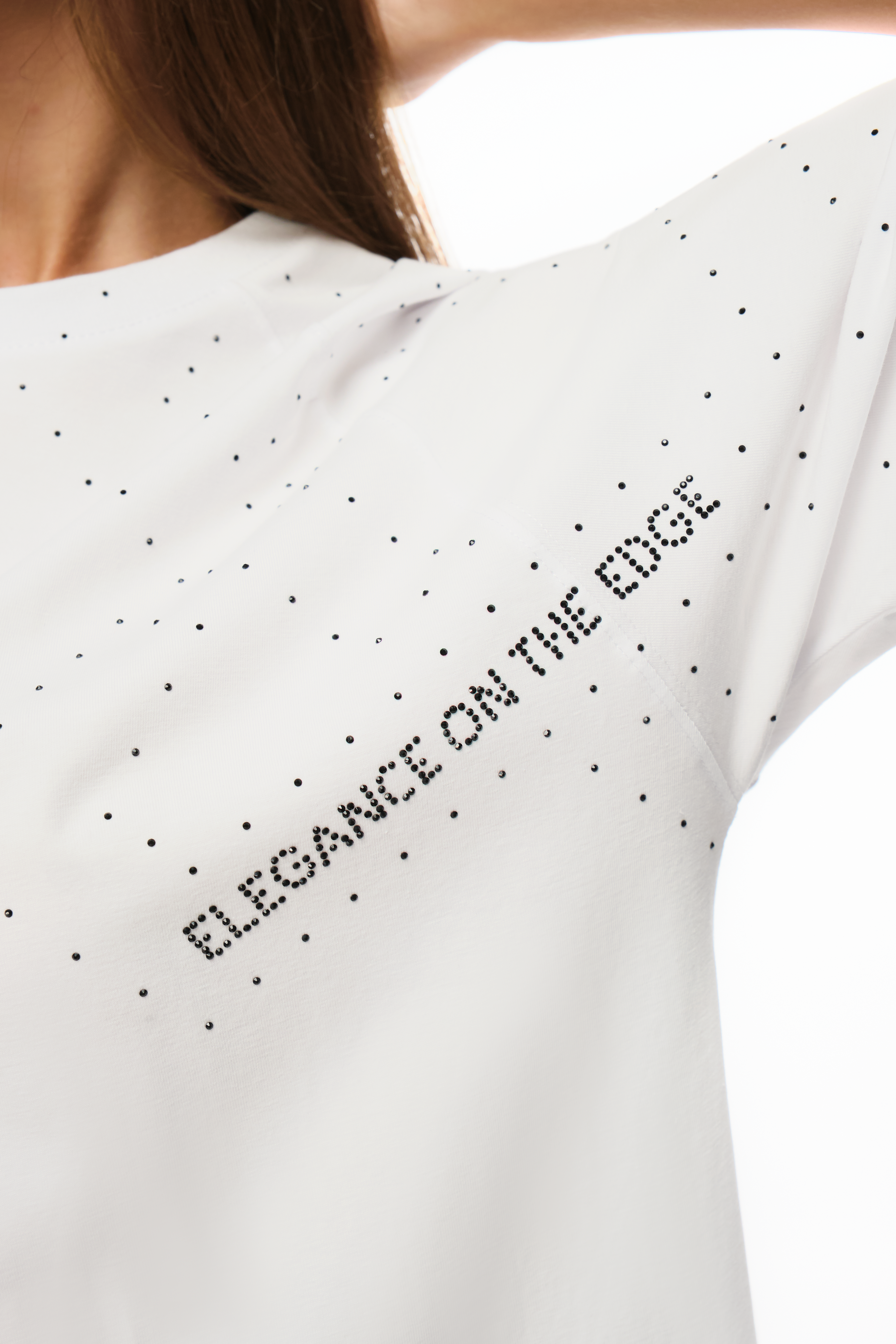 Lumina T-Shirt White with Black gems