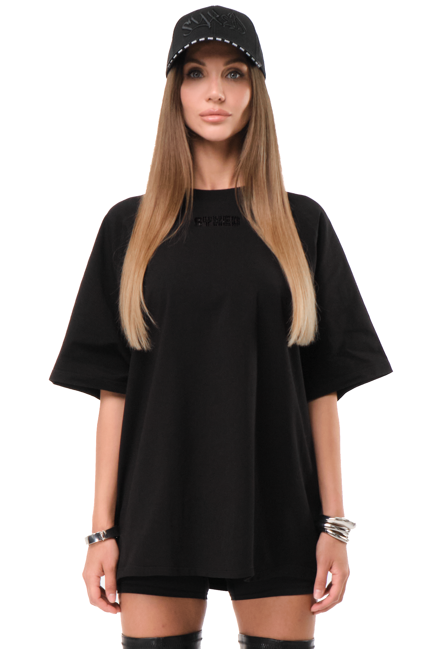 T-Shirt Astra Black with Black gems