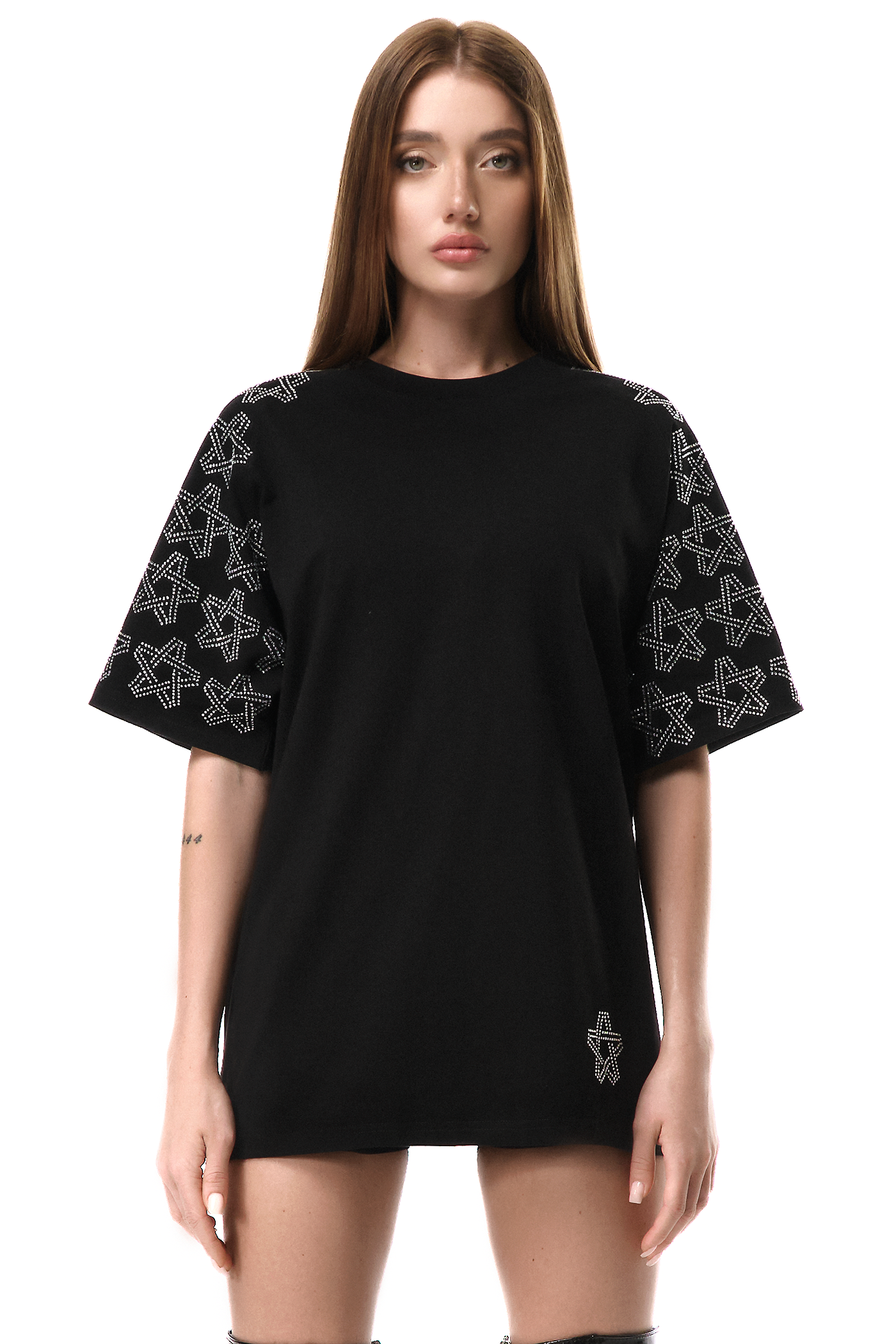 T-Shirt Spark Black with White gems