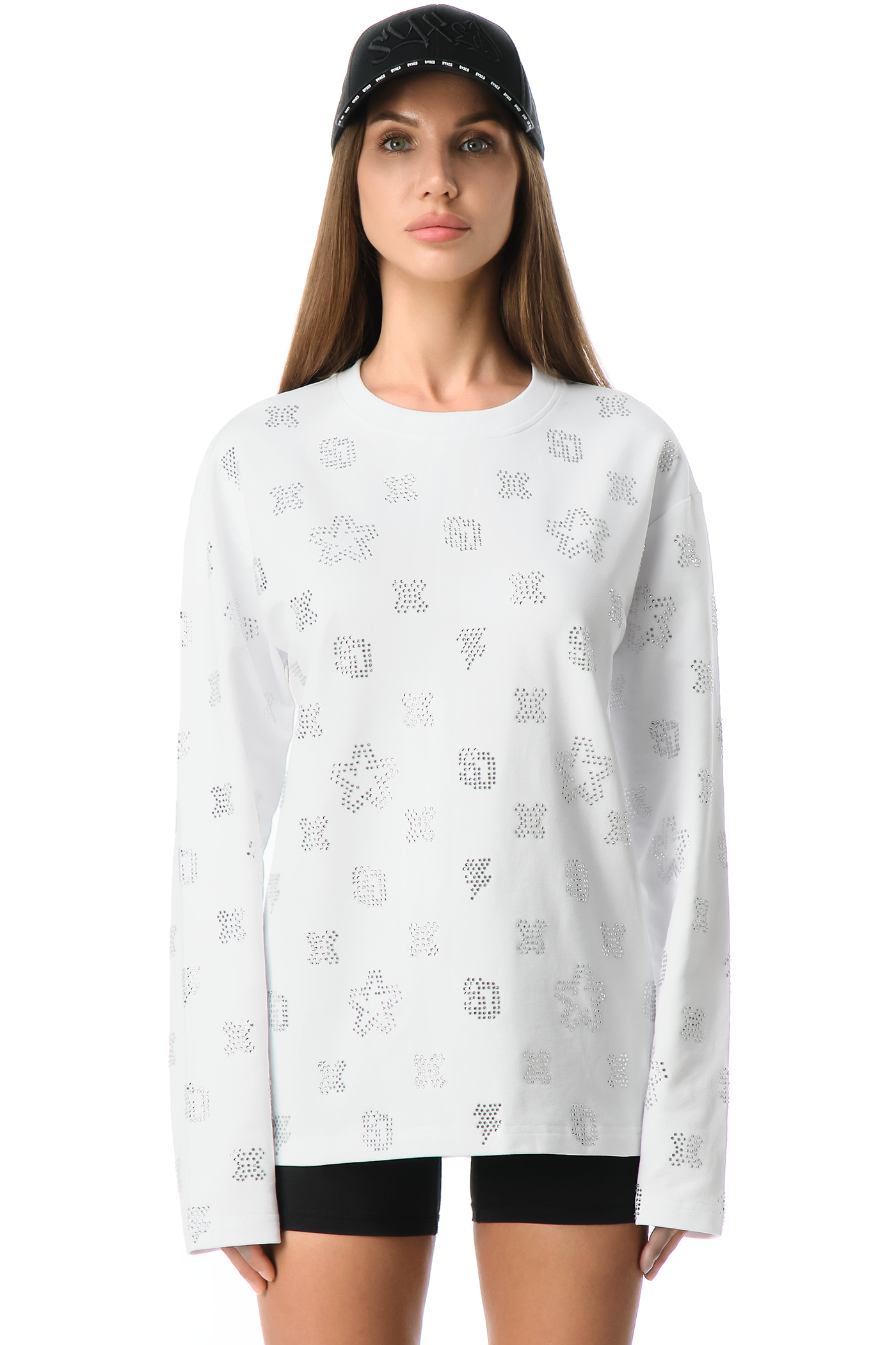 Longsleeve Cashier White with White gems