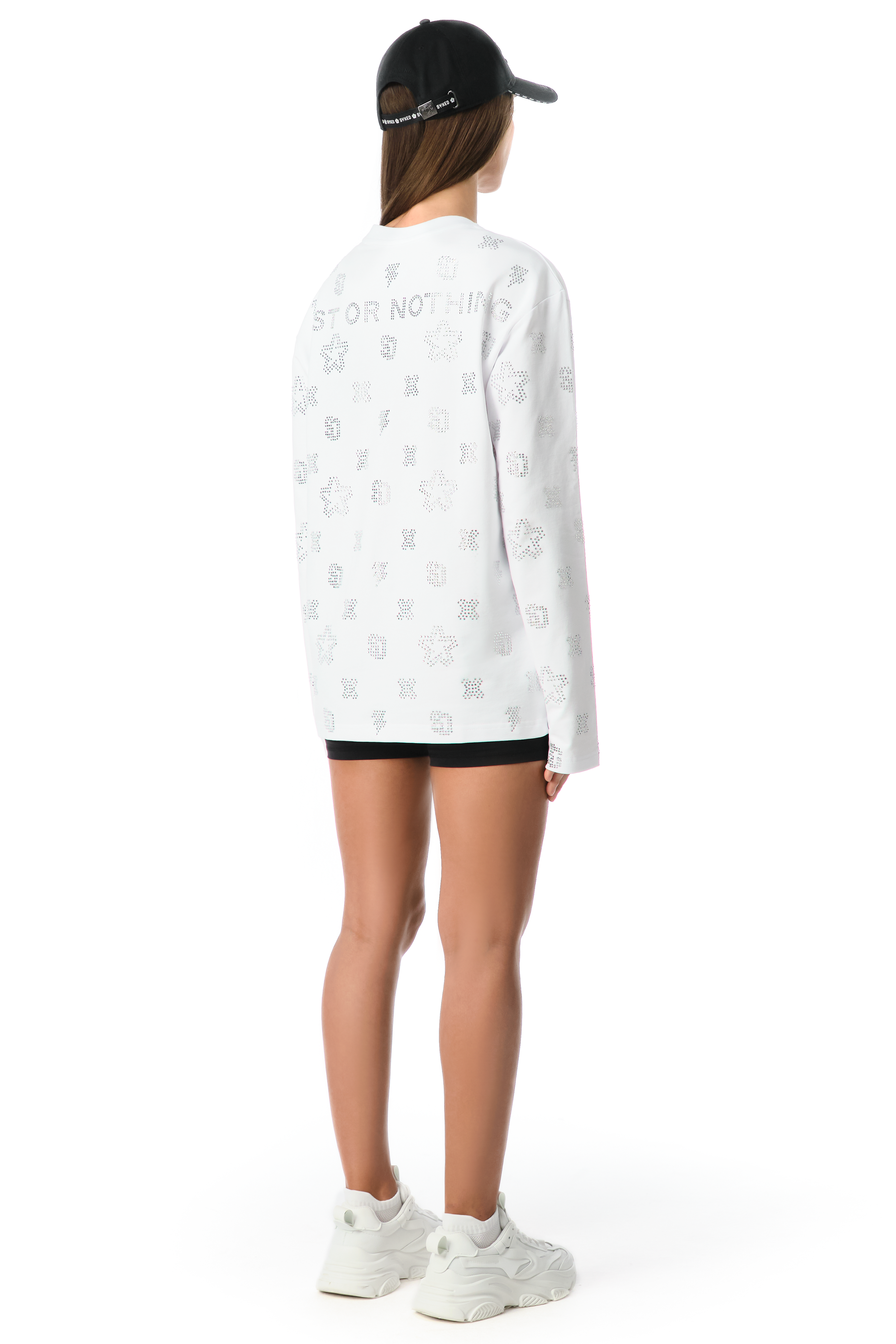 Longsleeve Cashier White with White gems