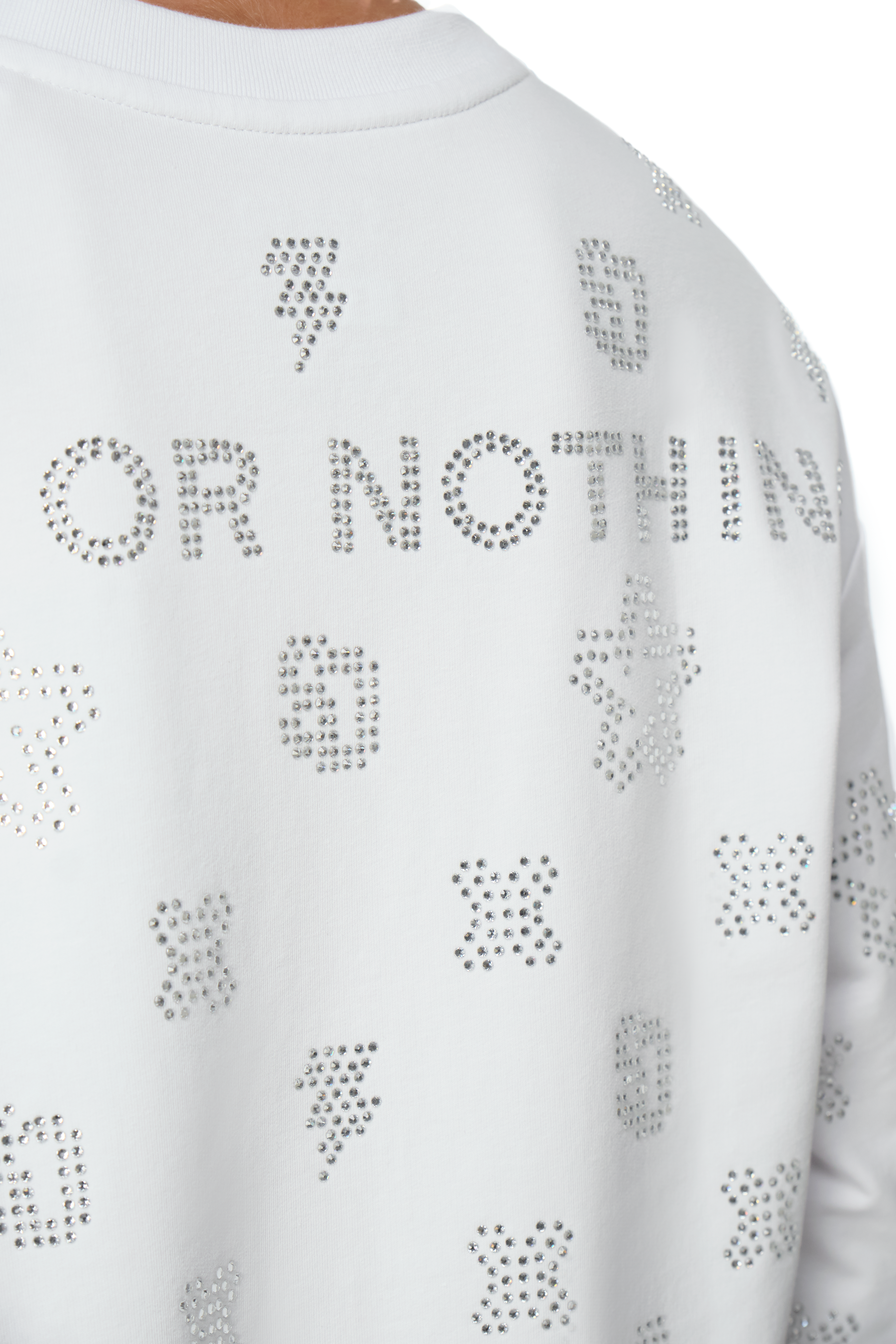 Cashier White Longsleeve with White gems