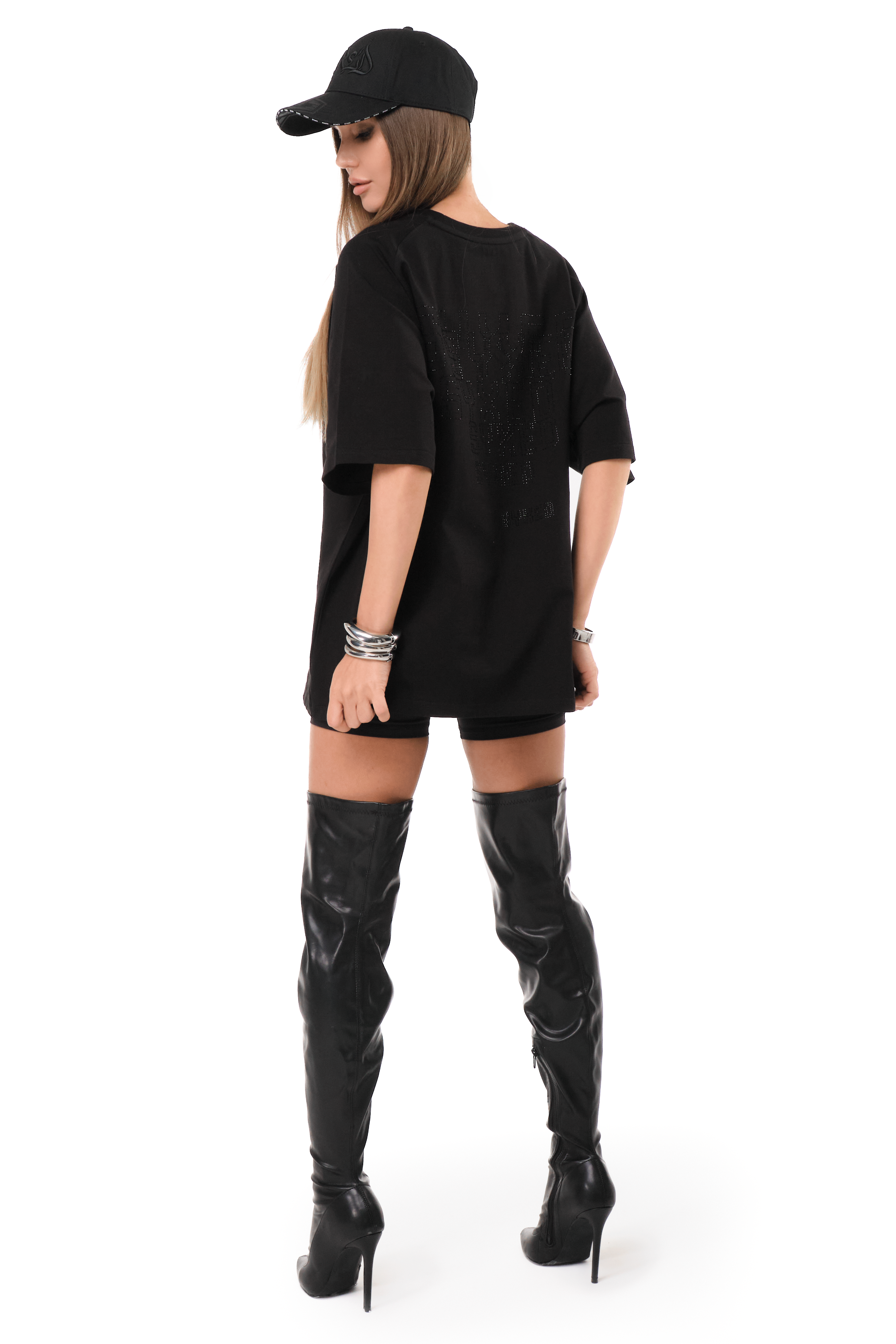 Astra T-Shirt Black with Black gems