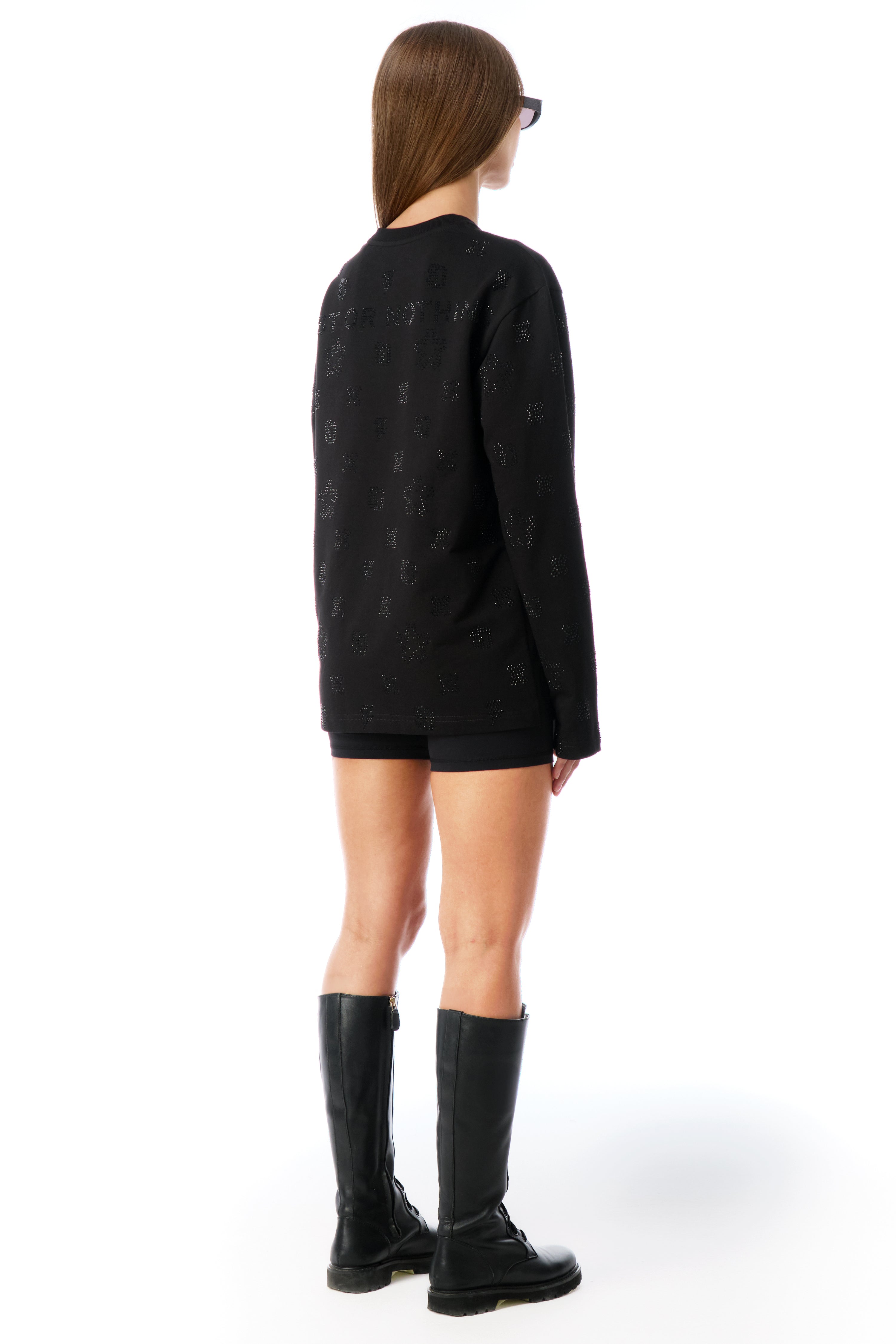 Longsleeve Cashier Black with Black gems