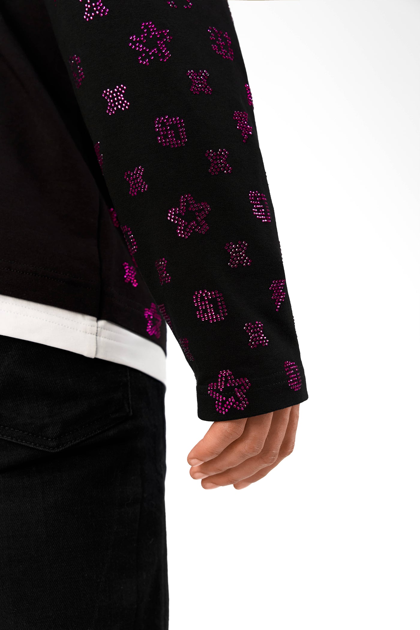 Gemstones Longsleeve Black with Red Gems