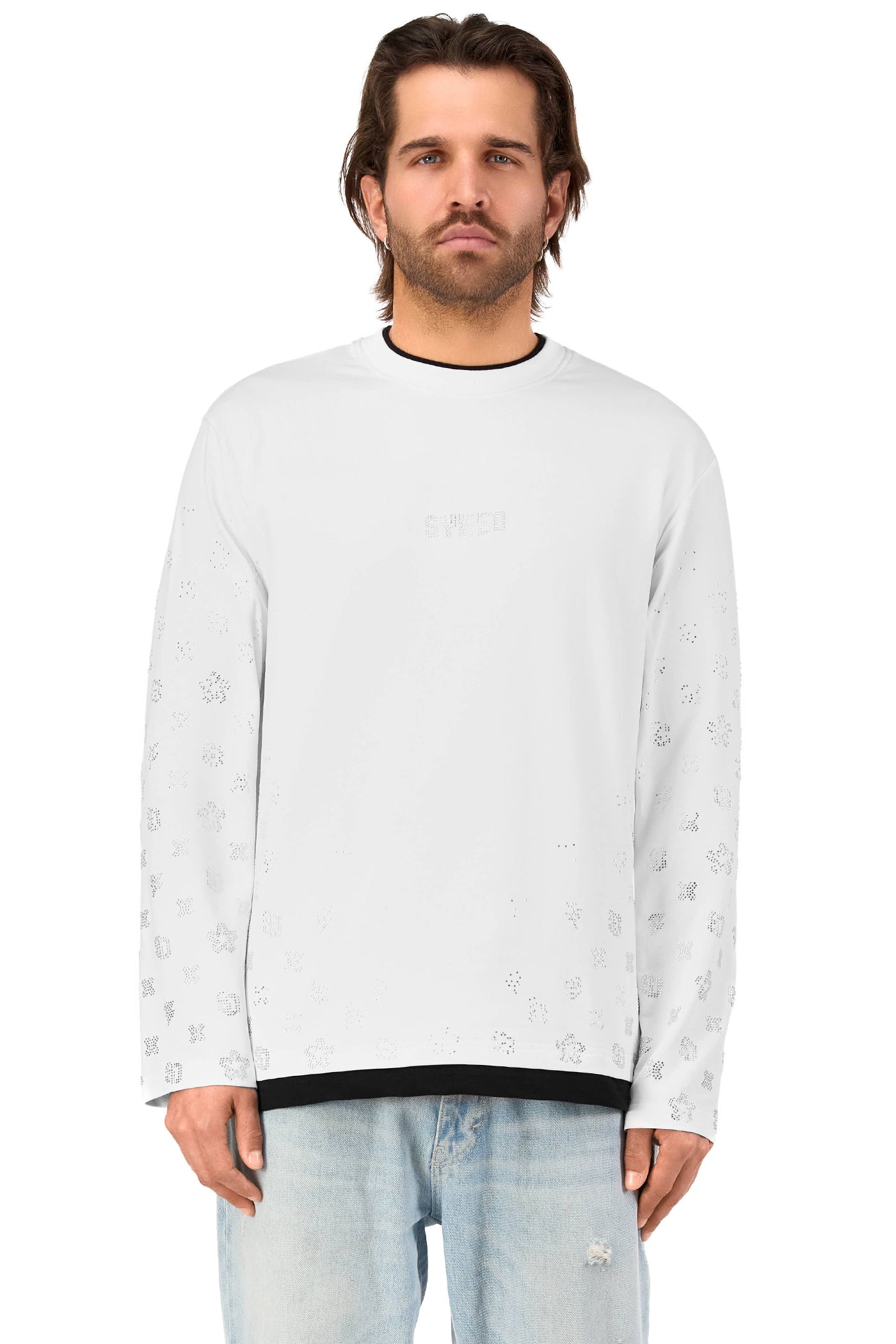 Gemstones Longsleeve White with White Gems