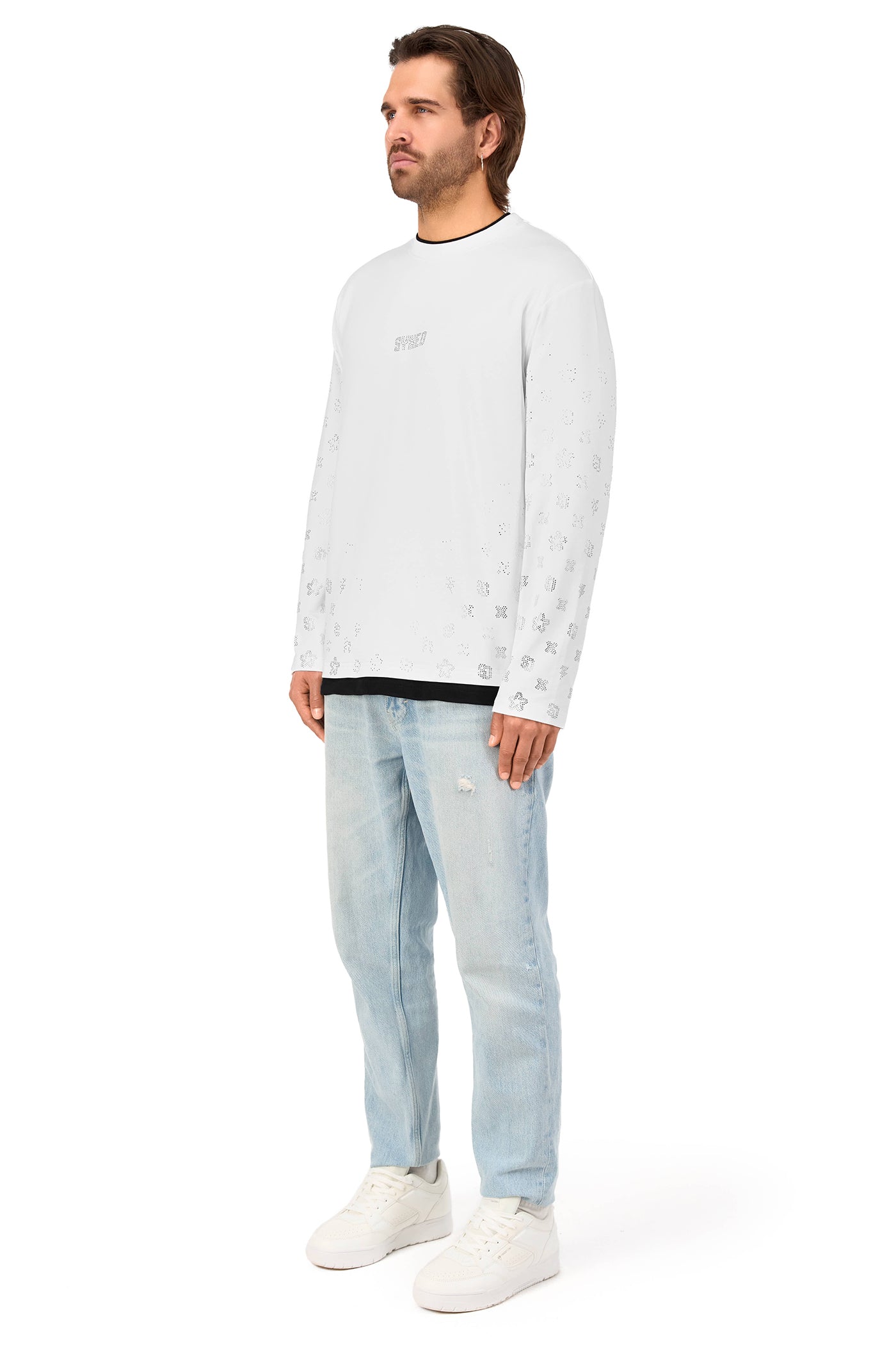 Gemstones Longsleeve White with White Gems
