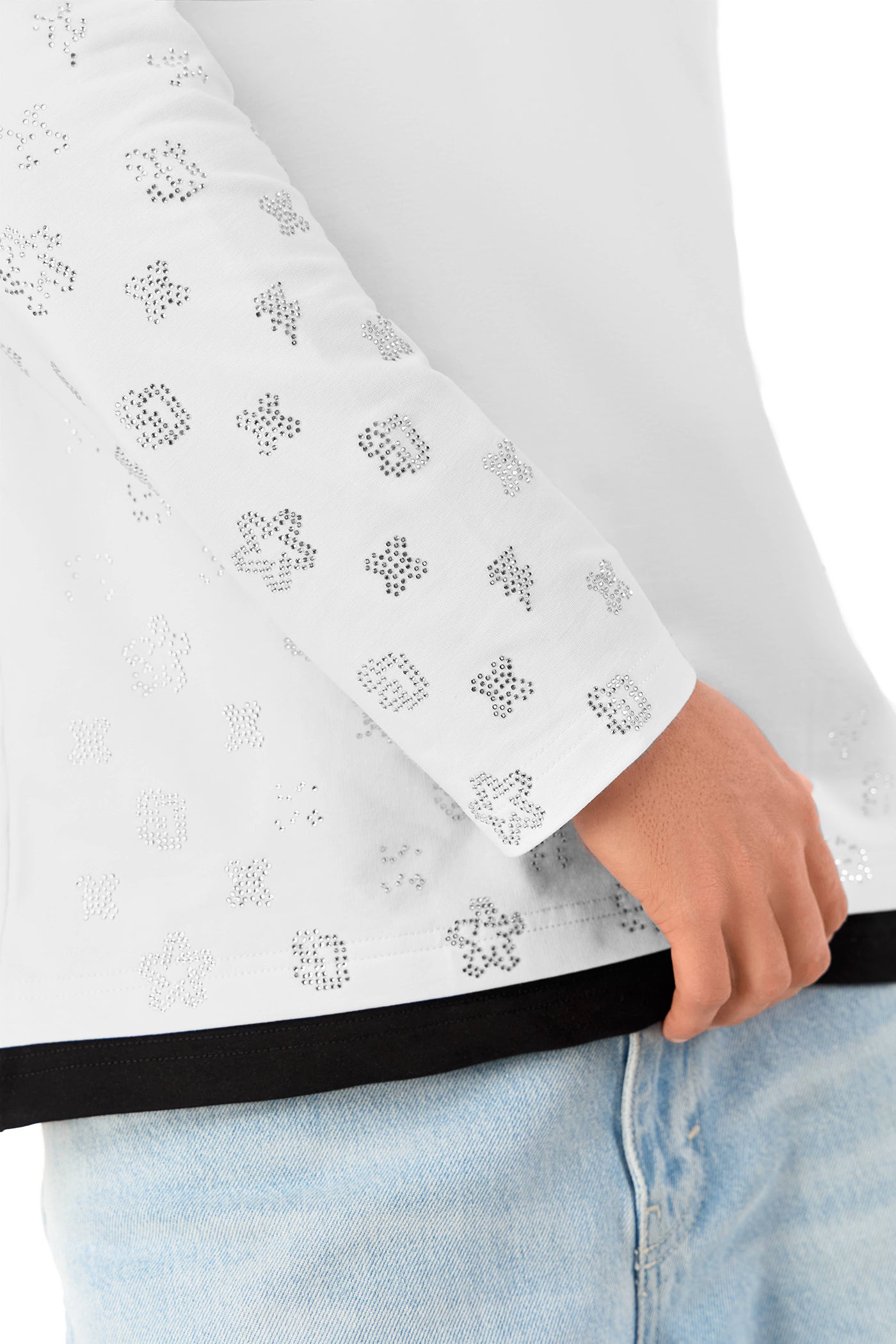 Gemstones Longsleeve White with White Gems