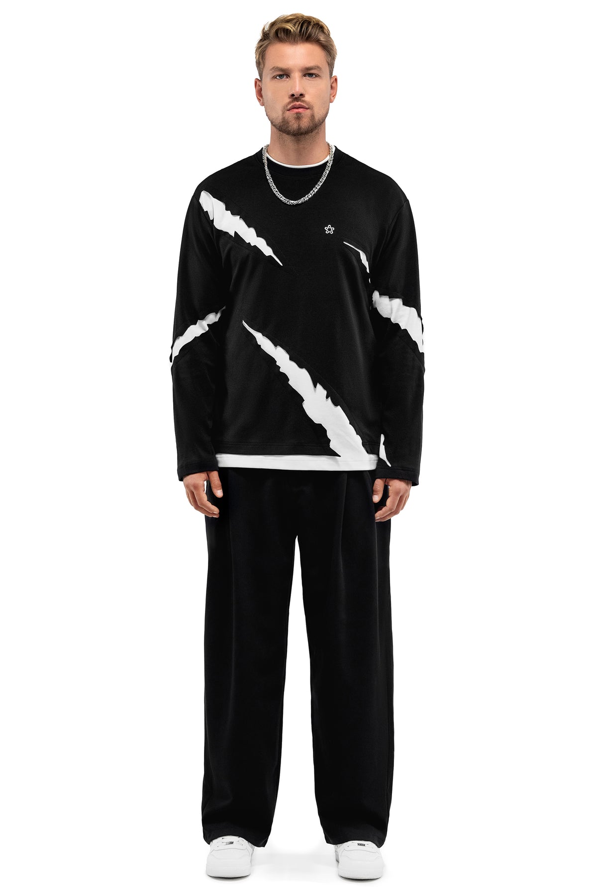 Animal Longsleeve Black White