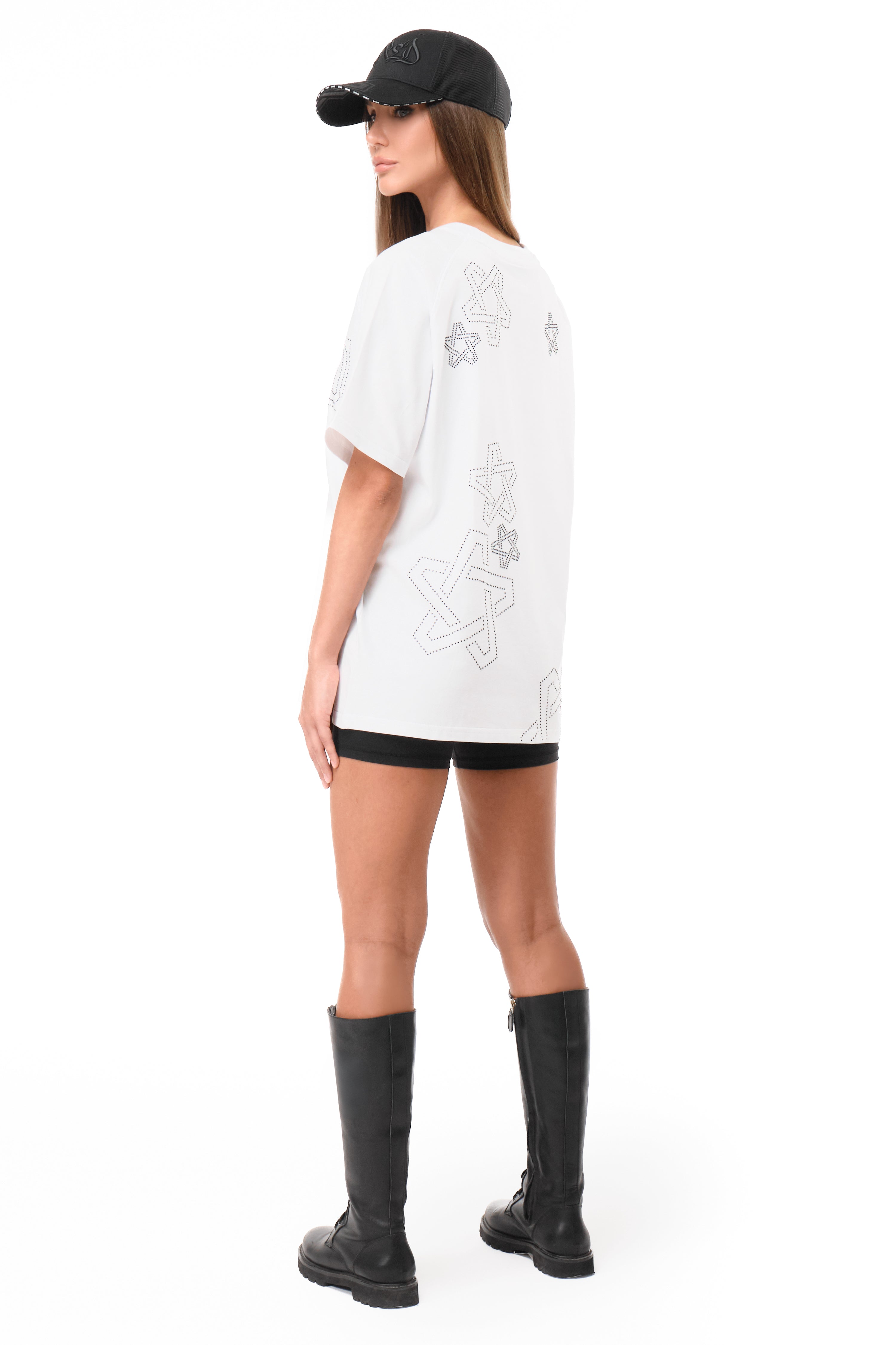 T-Shirt Dazzle White with Black gems