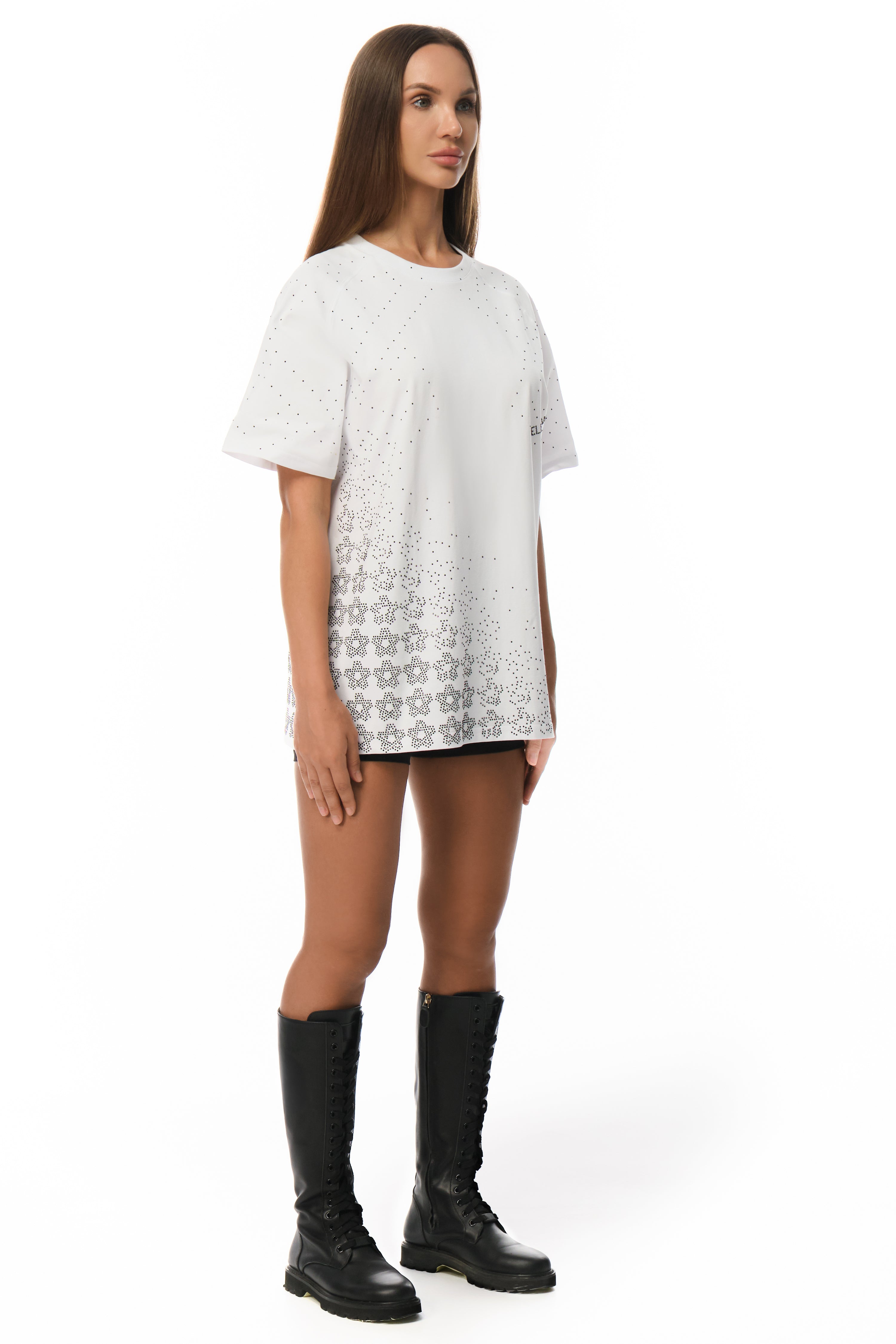 Lumina T-Shirt White with Black gems