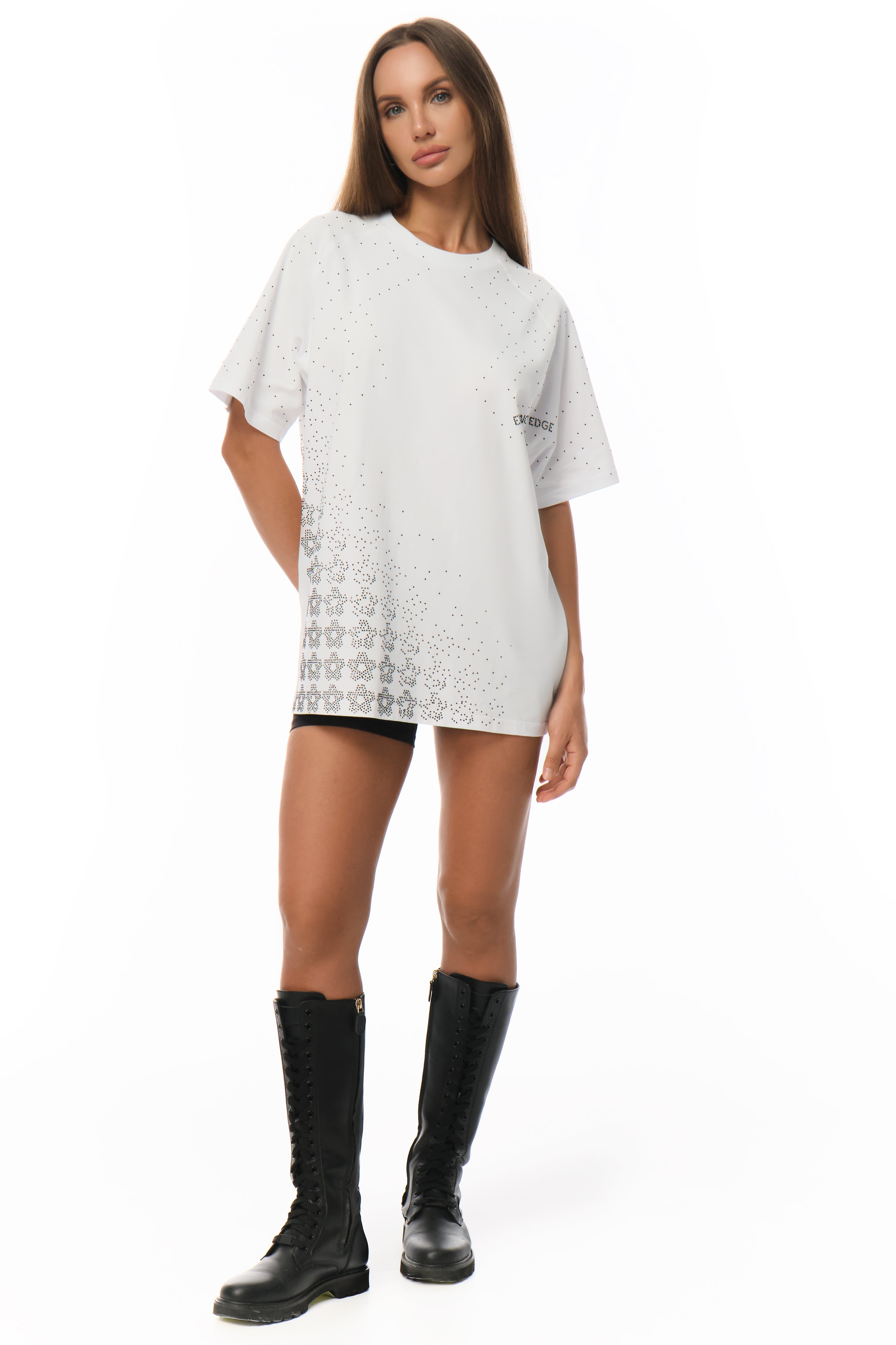 Lumina T-Shirt White with Black gems