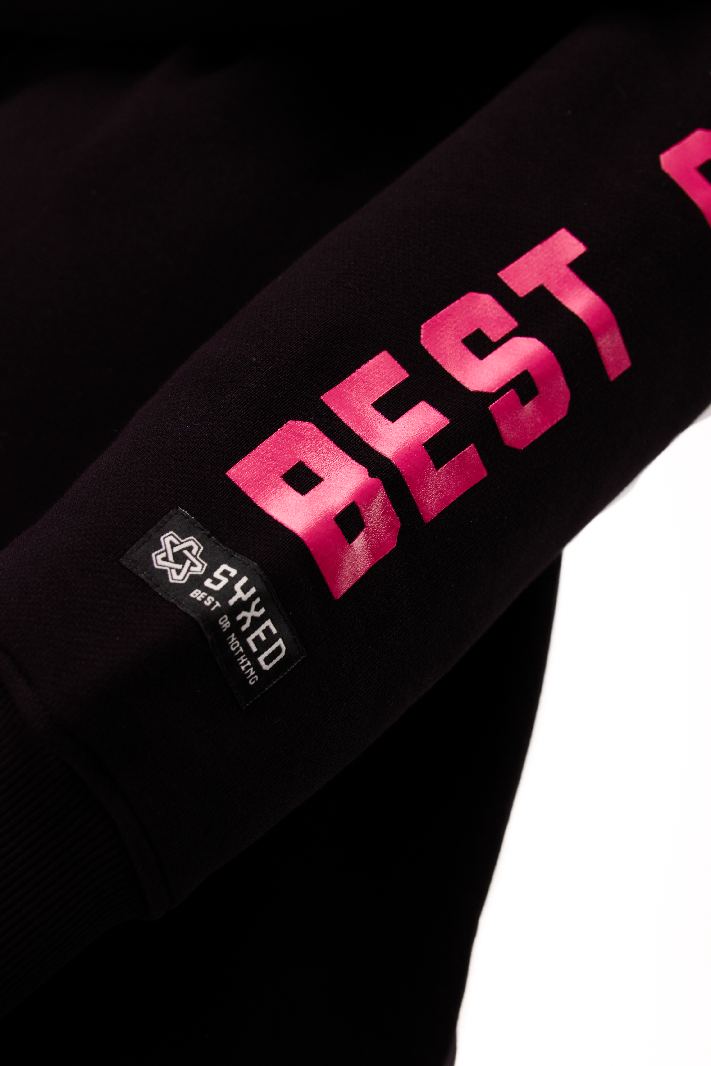 Hoodie Longcut Black Pink