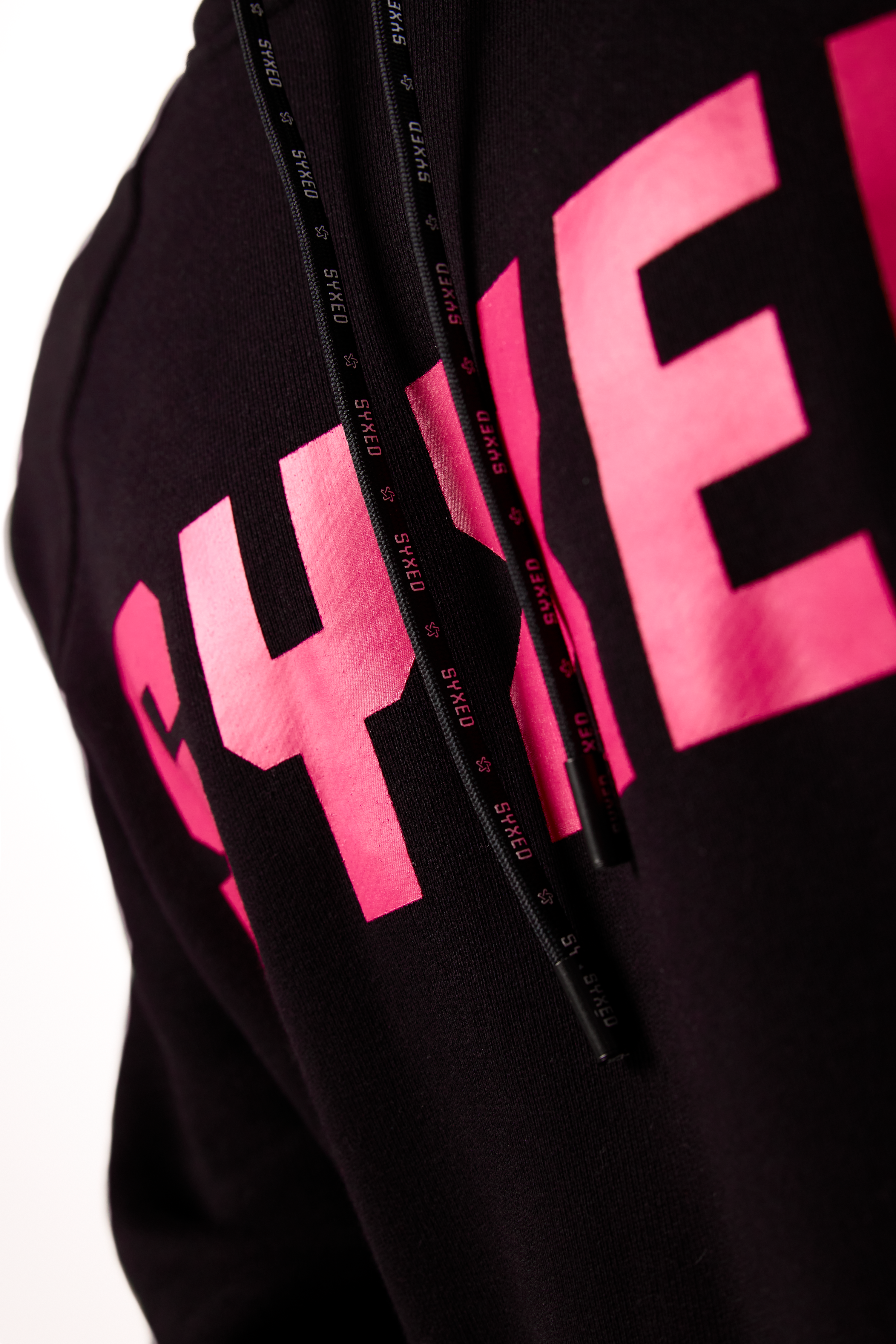 Longcut Black Hoodie Pink