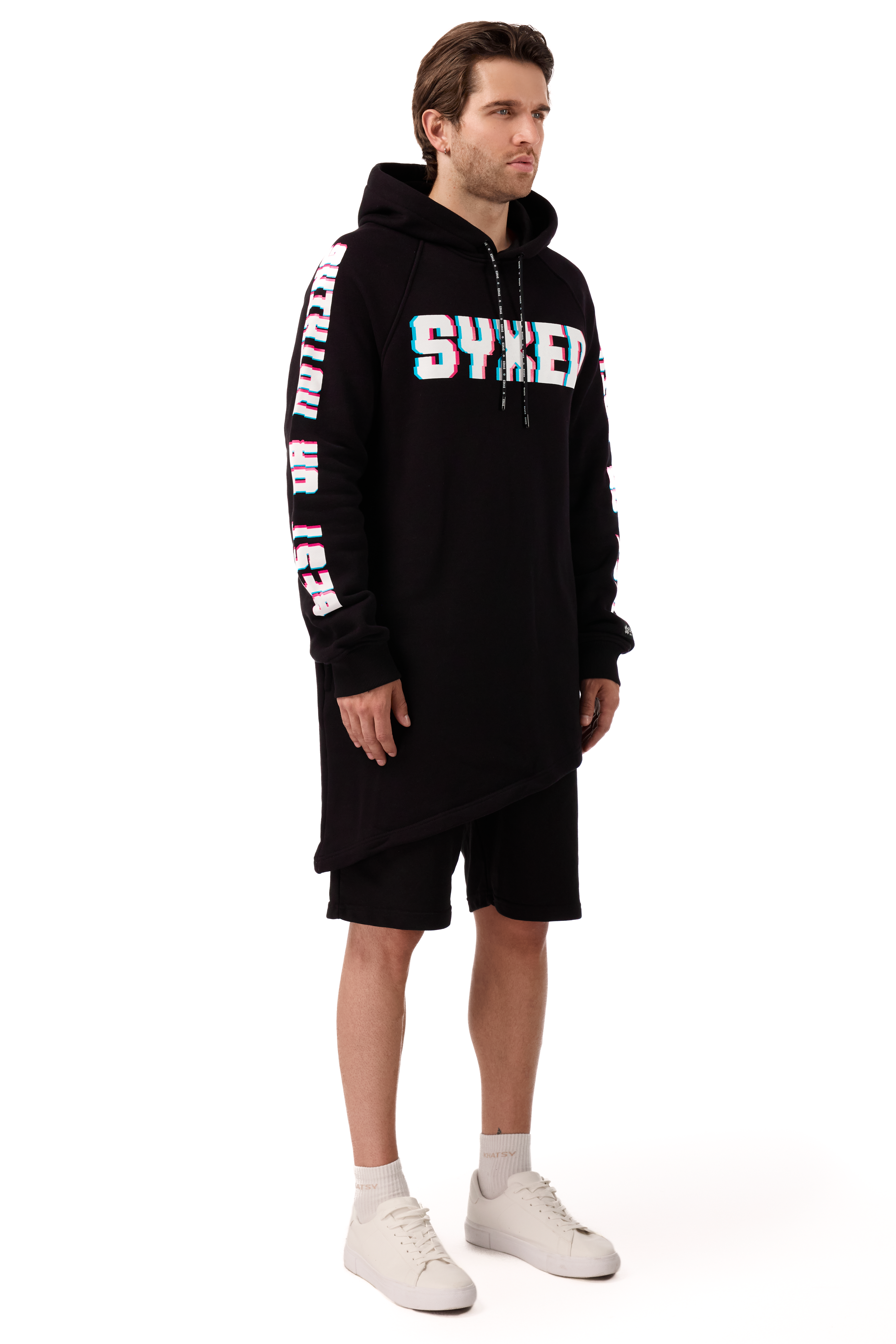 Longcut Black Hoodie Glitch
