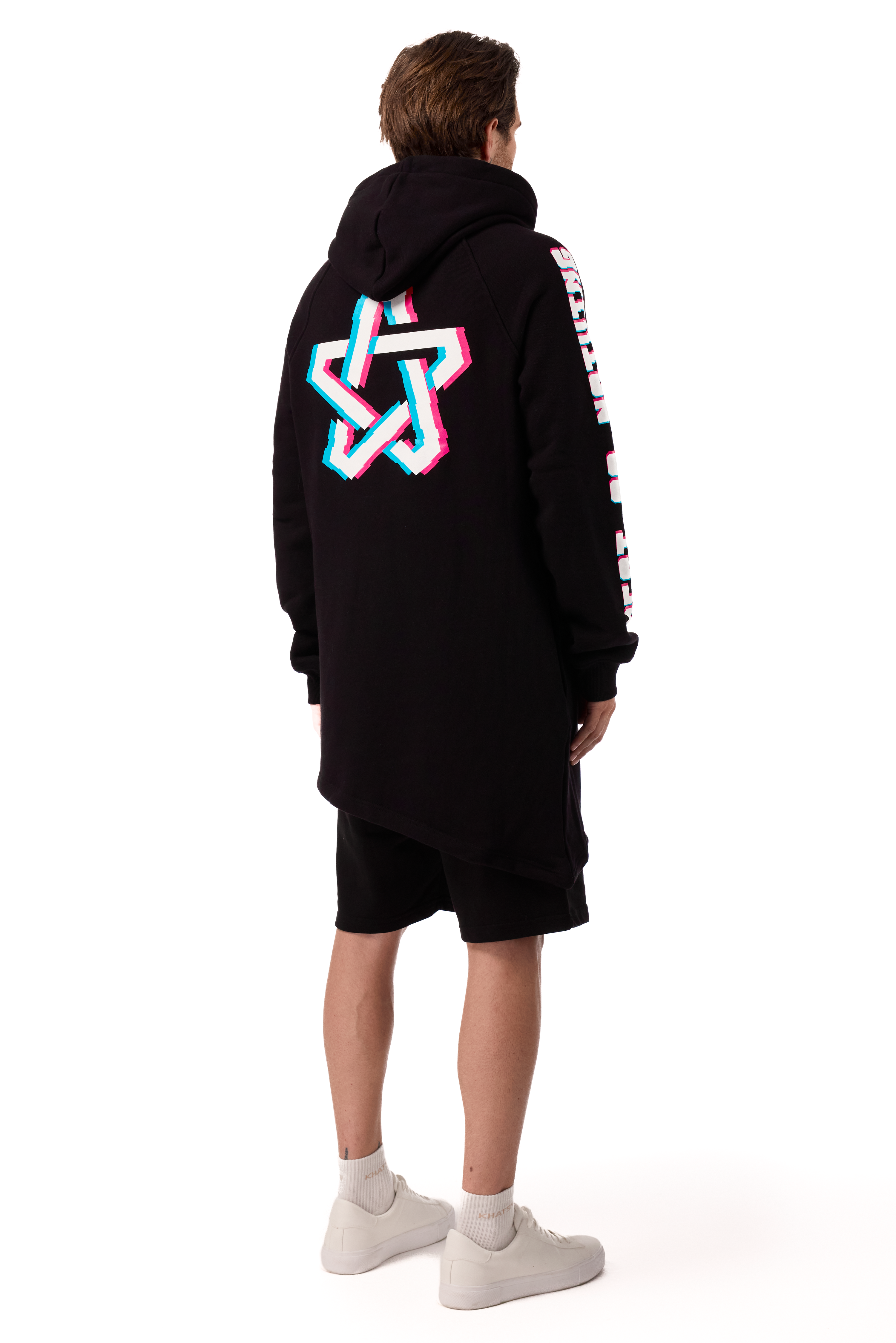 Longcut Black Hoodie Glitch