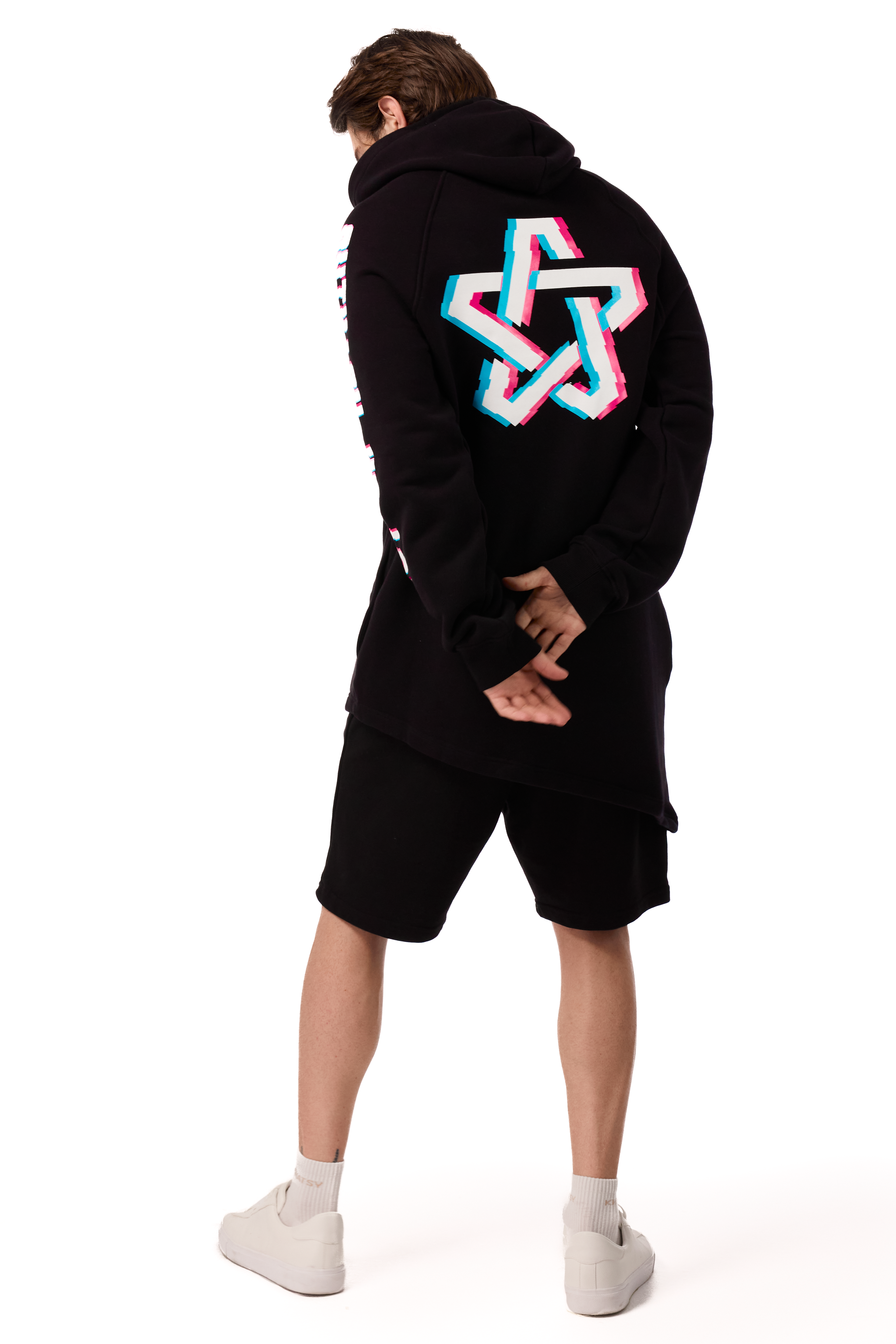 Longcut Black Hoodie Glitch