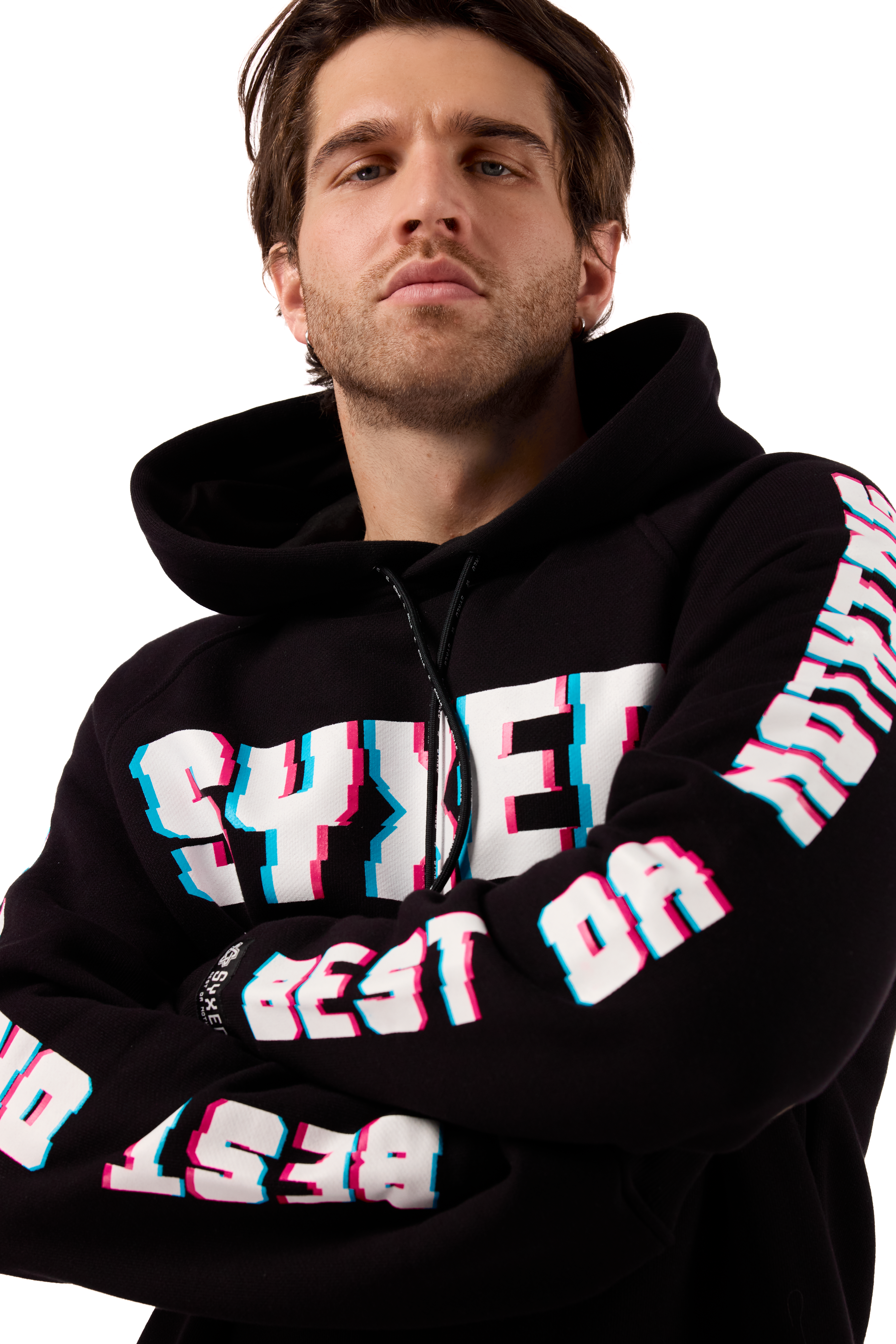 Longcut Black Hoodie Glitch