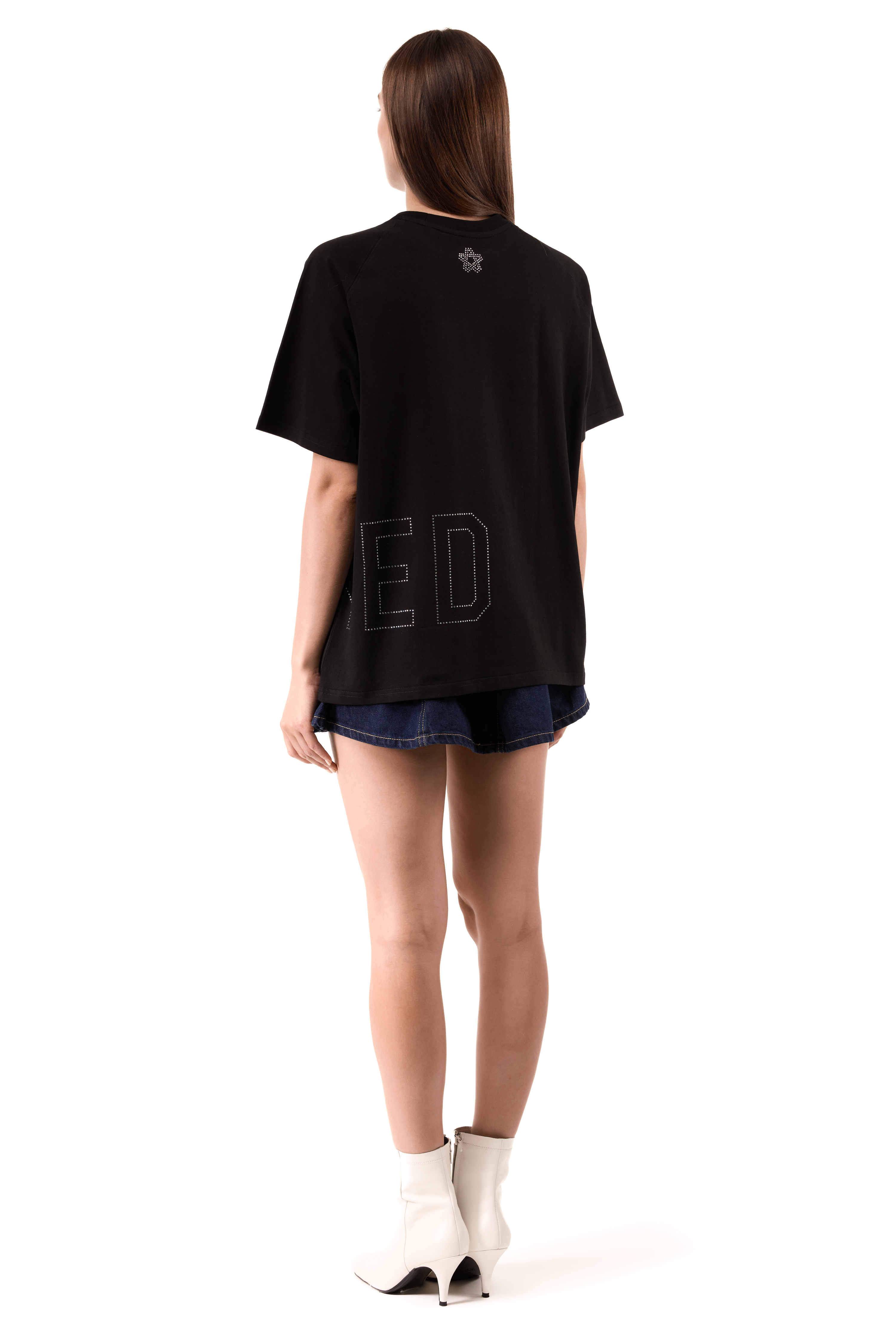 Glitz T-Shirt Black with White gems