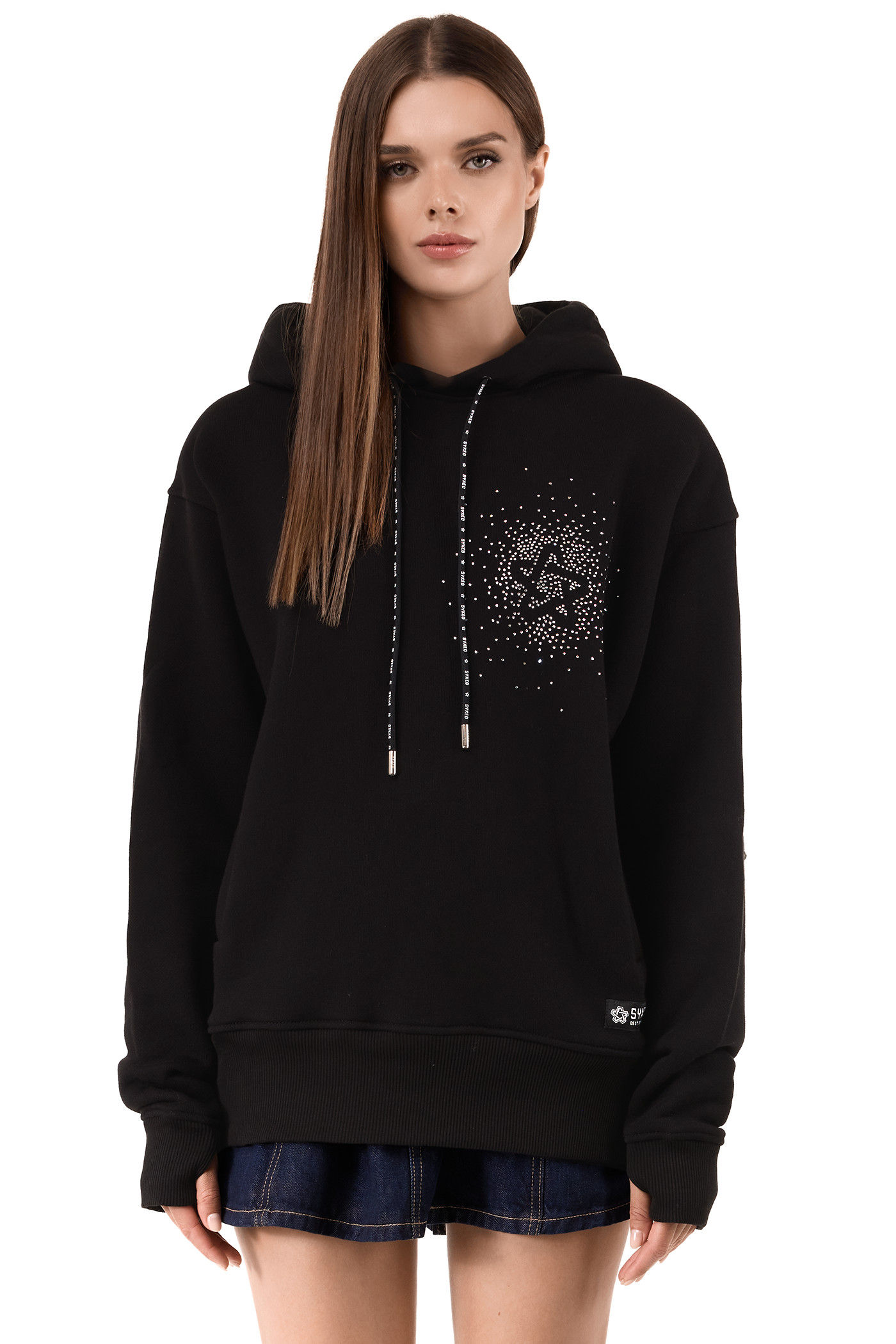 Hoodie Lightning White Gems