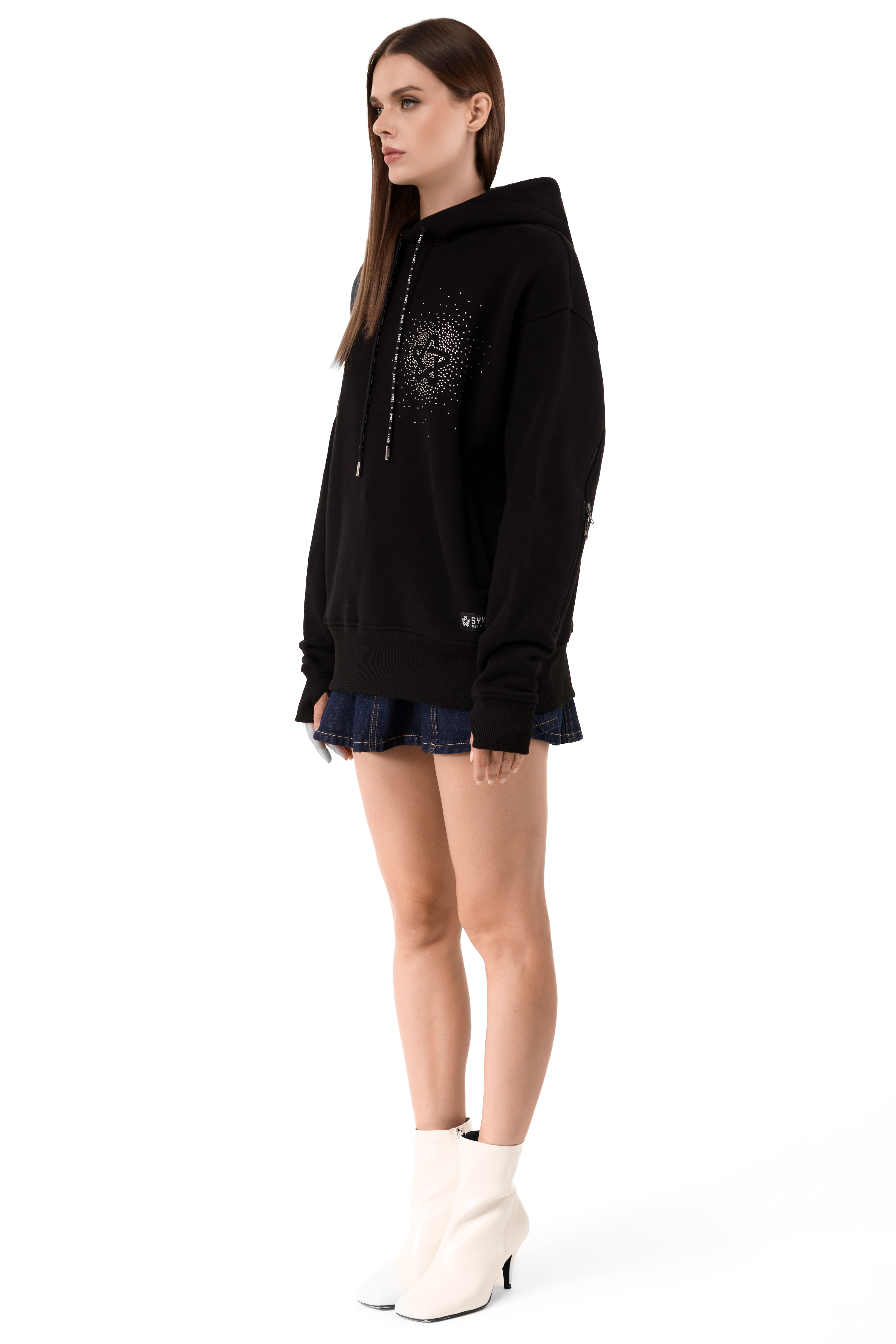 Hoodie Lightning White Gems