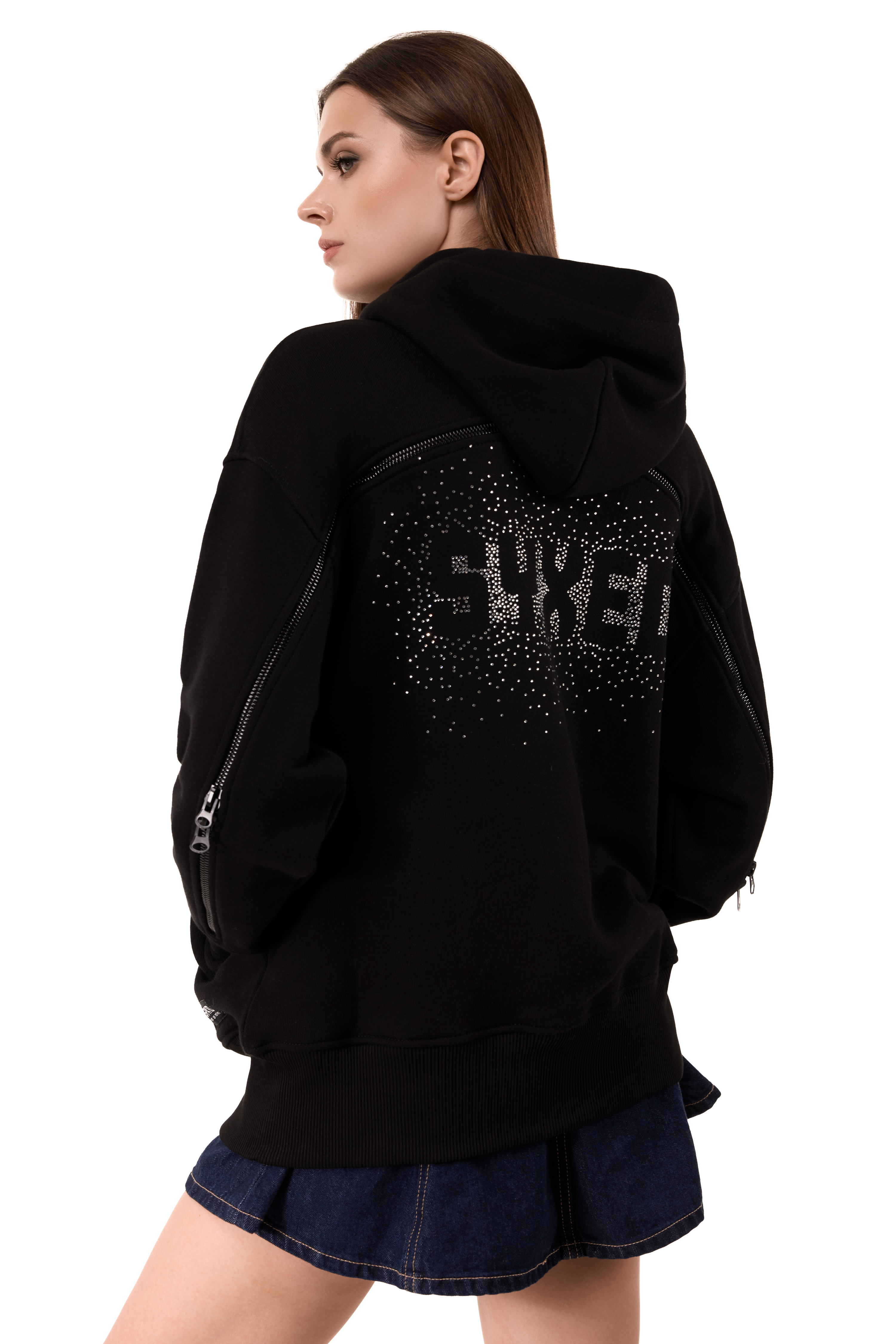 Lightning Hoodie White Gems