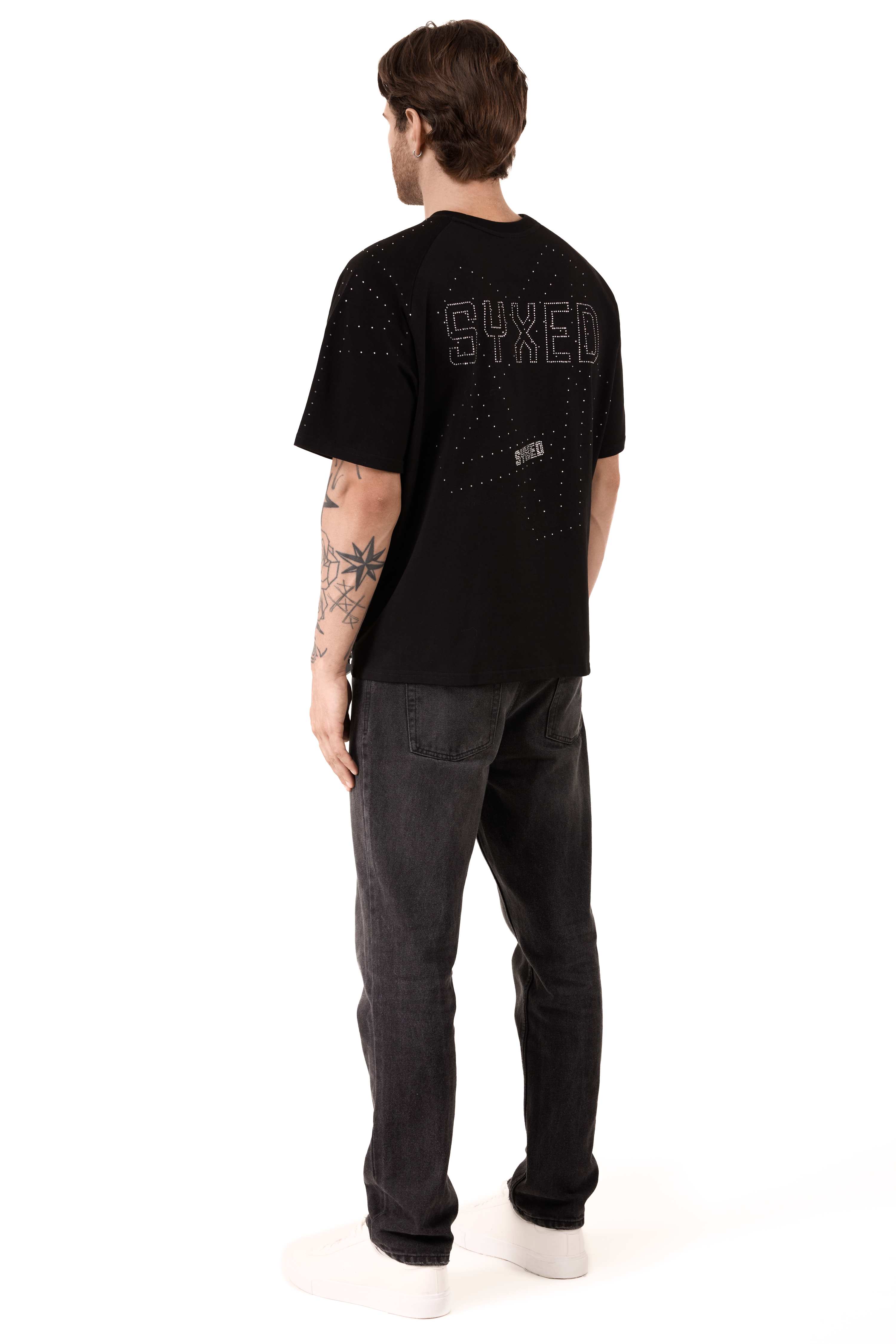 Galaxia T-Shirt Black with White gems