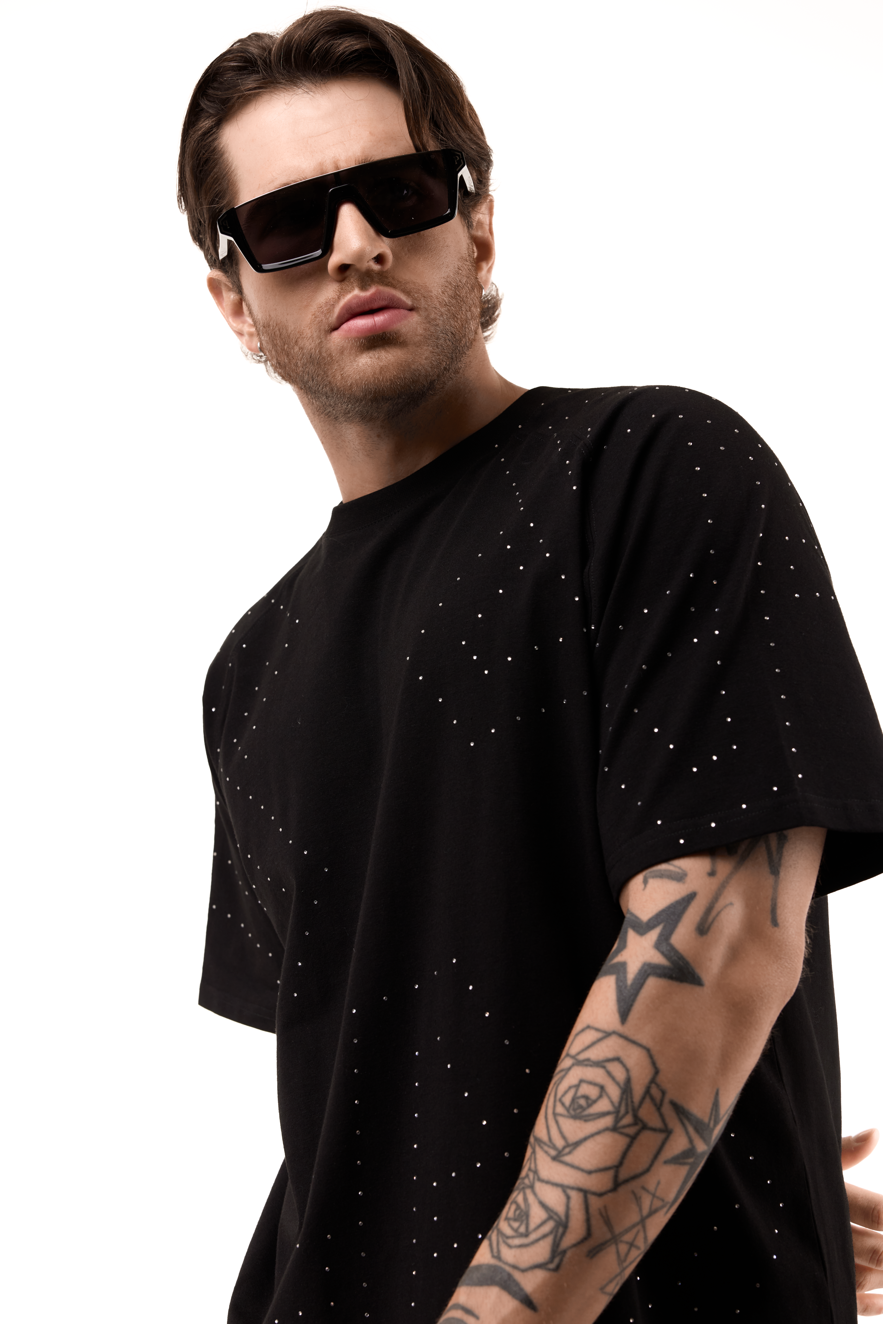 Galaxia T-Shirt Black with White gems