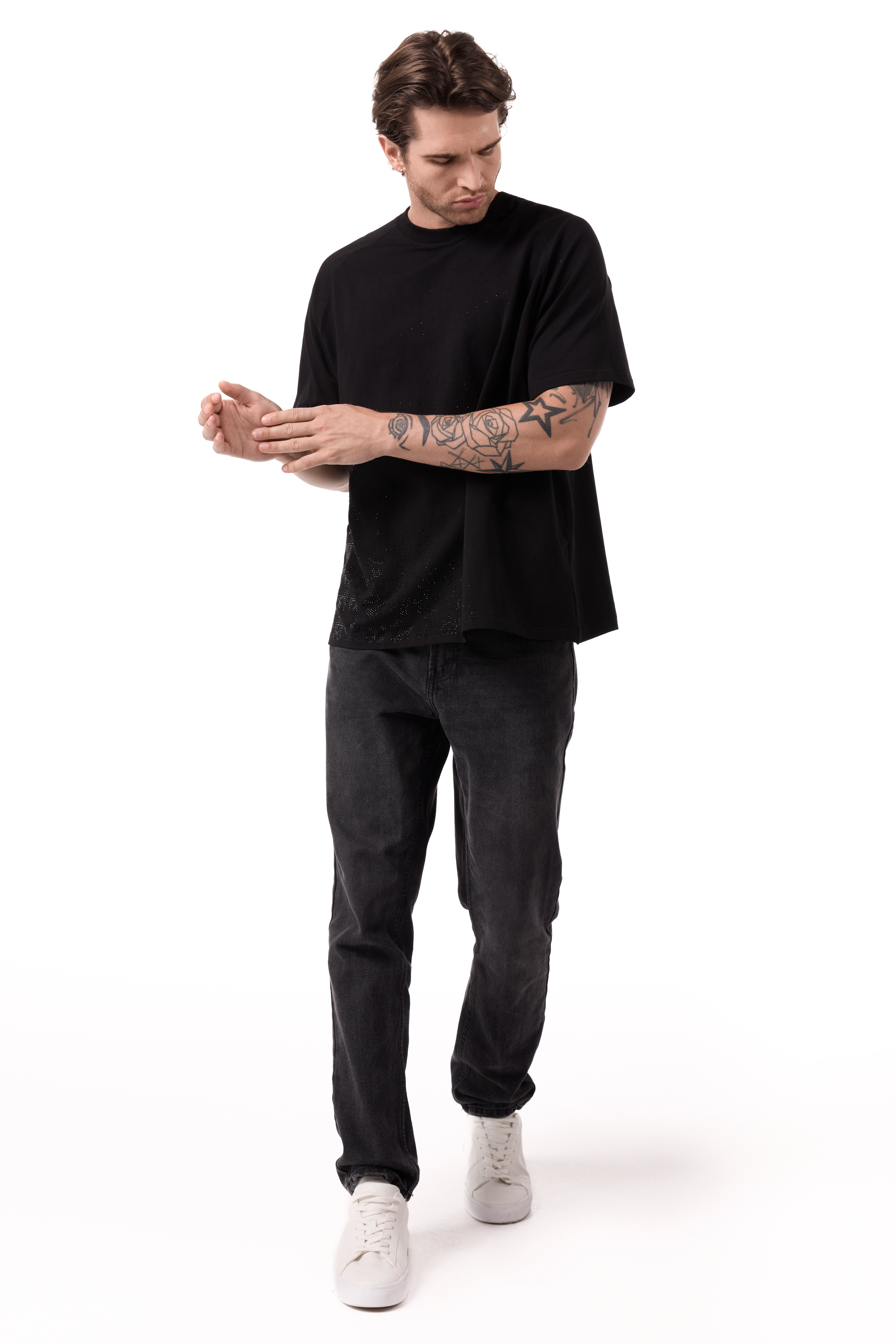 Twinkle T-Shirt Black with Black gems