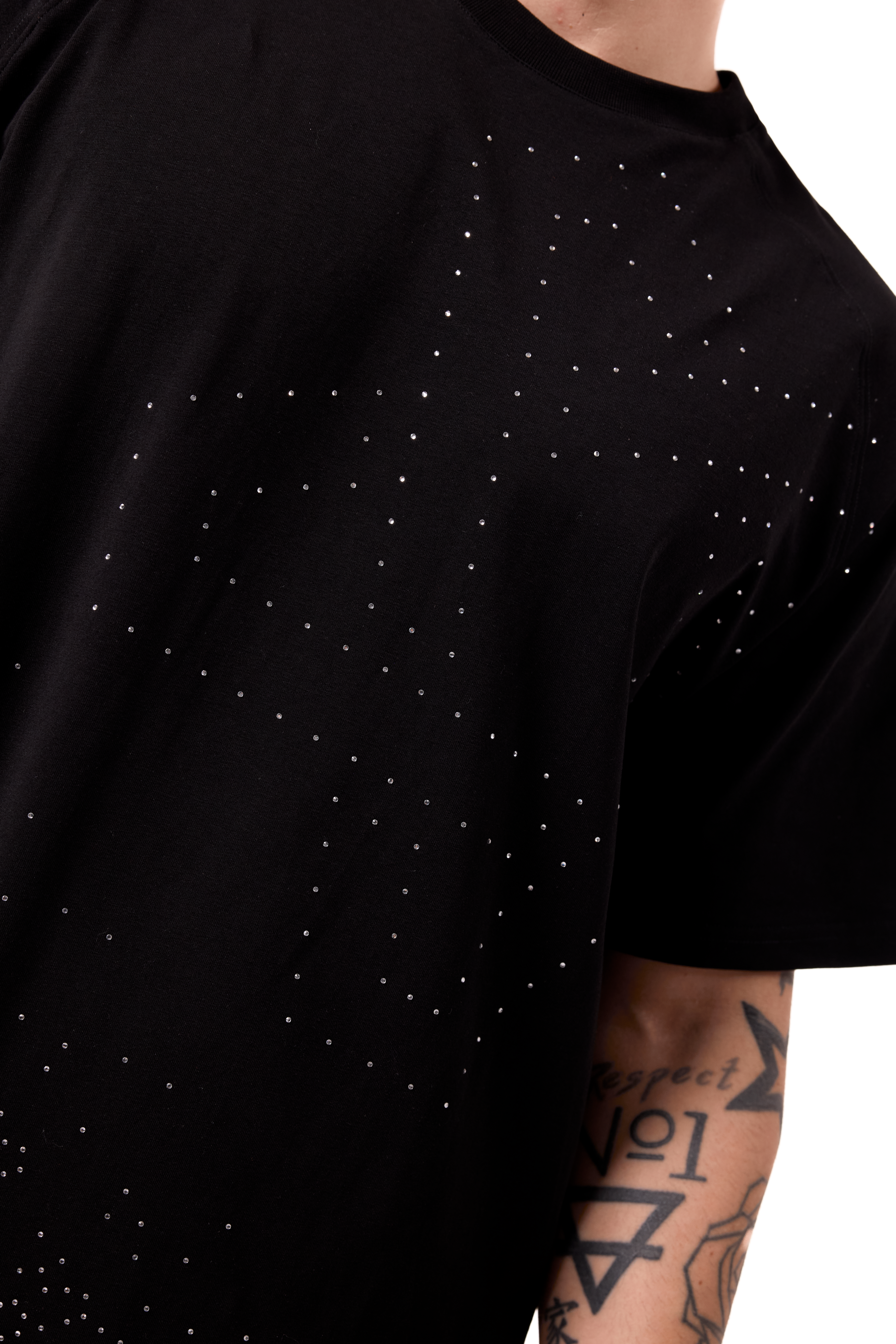 Twinkle T-Shirt Black with White gems
