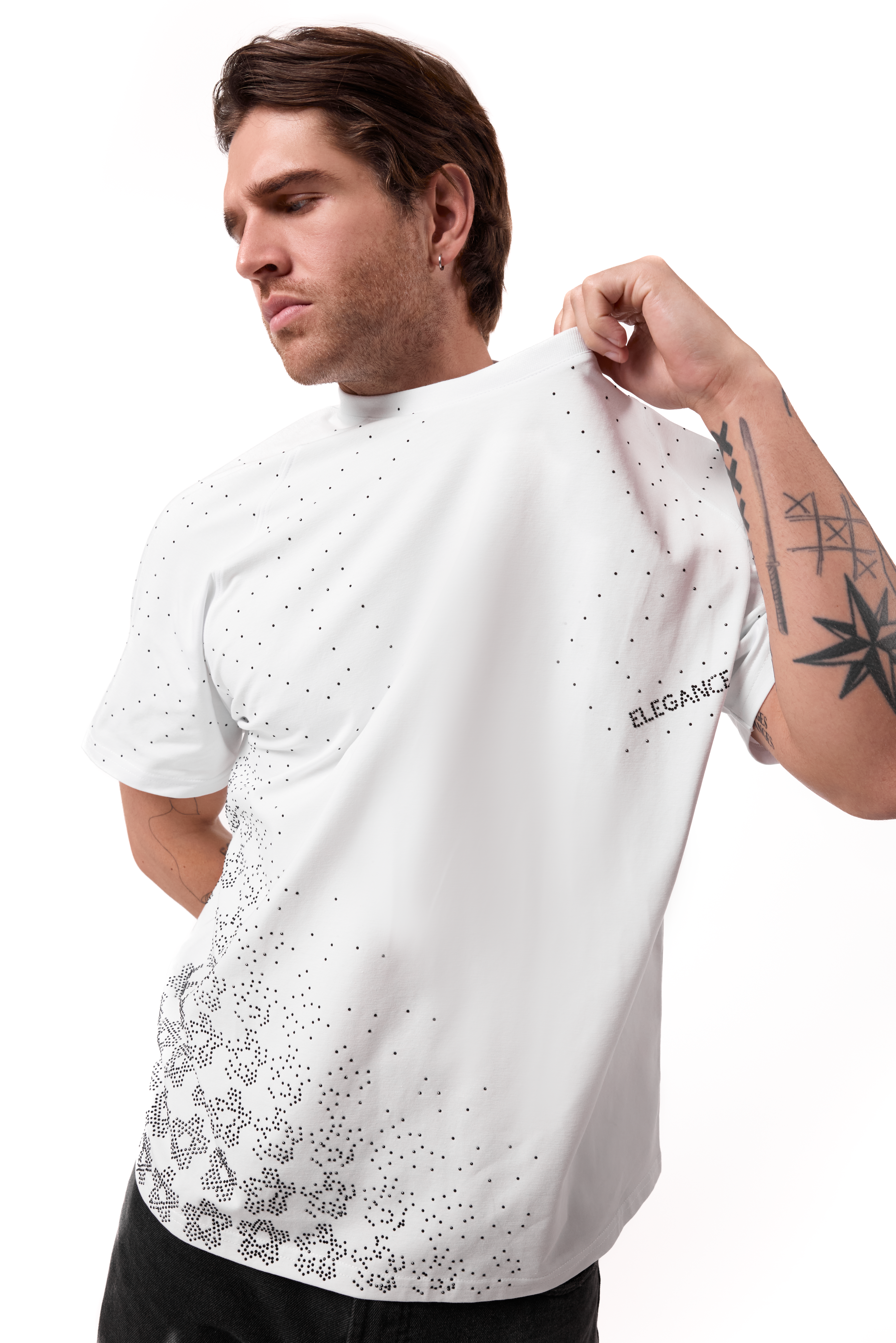 Lumina T-Shirt White with Black gems