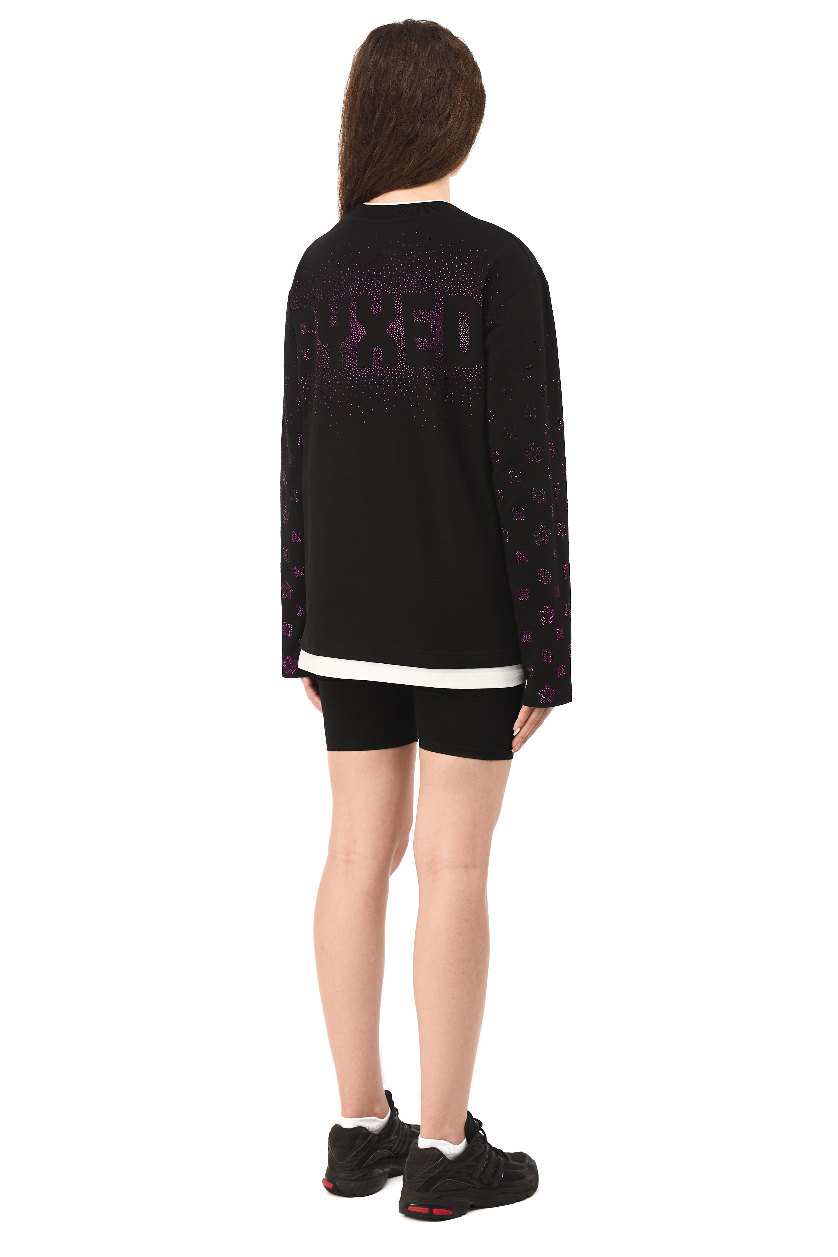Longsleeve Gemstones Black with Red Gems