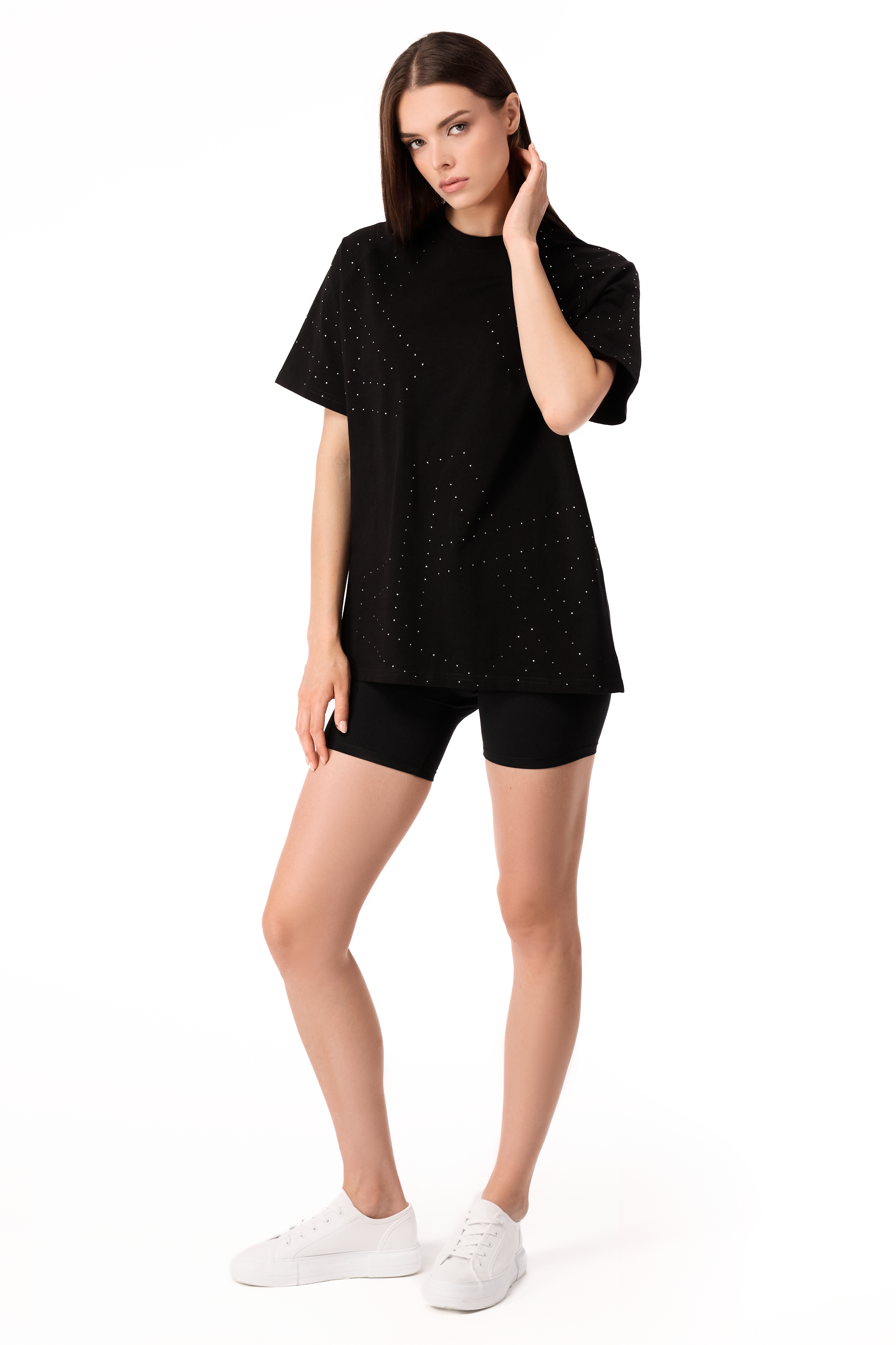 Galaxia T-Shirt Black with White gems