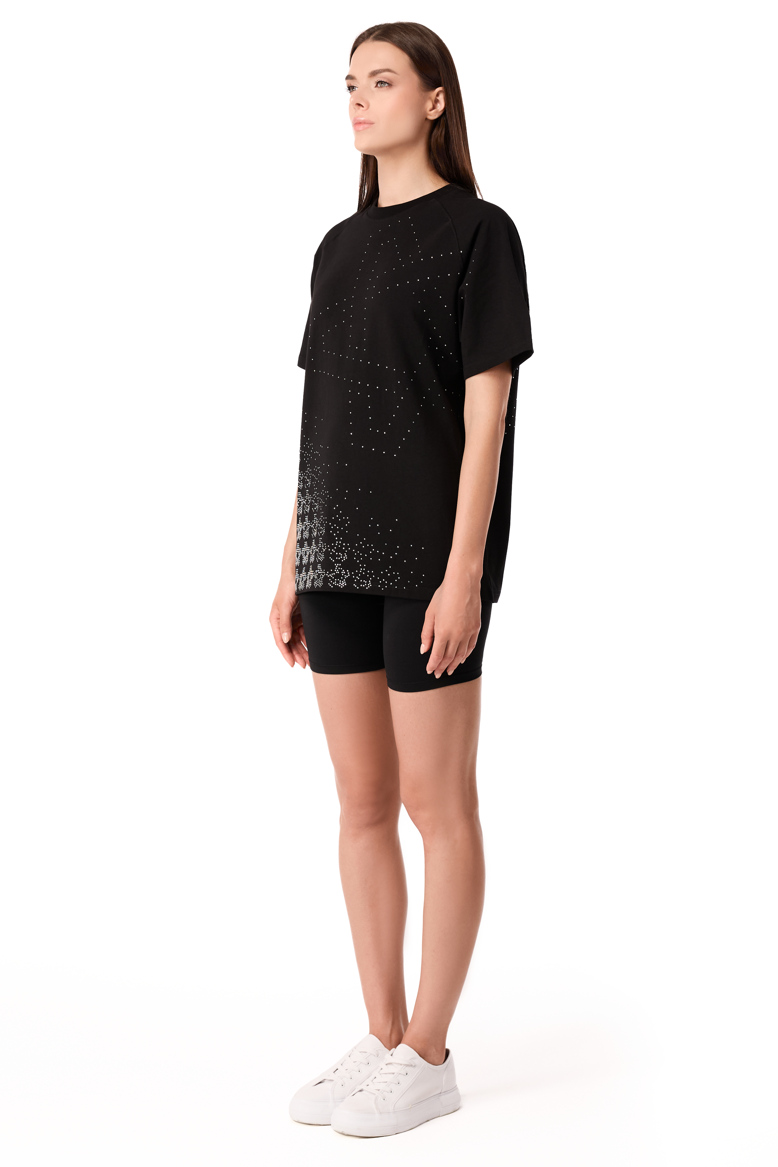 T-Shirt Twinkle Black with White gems